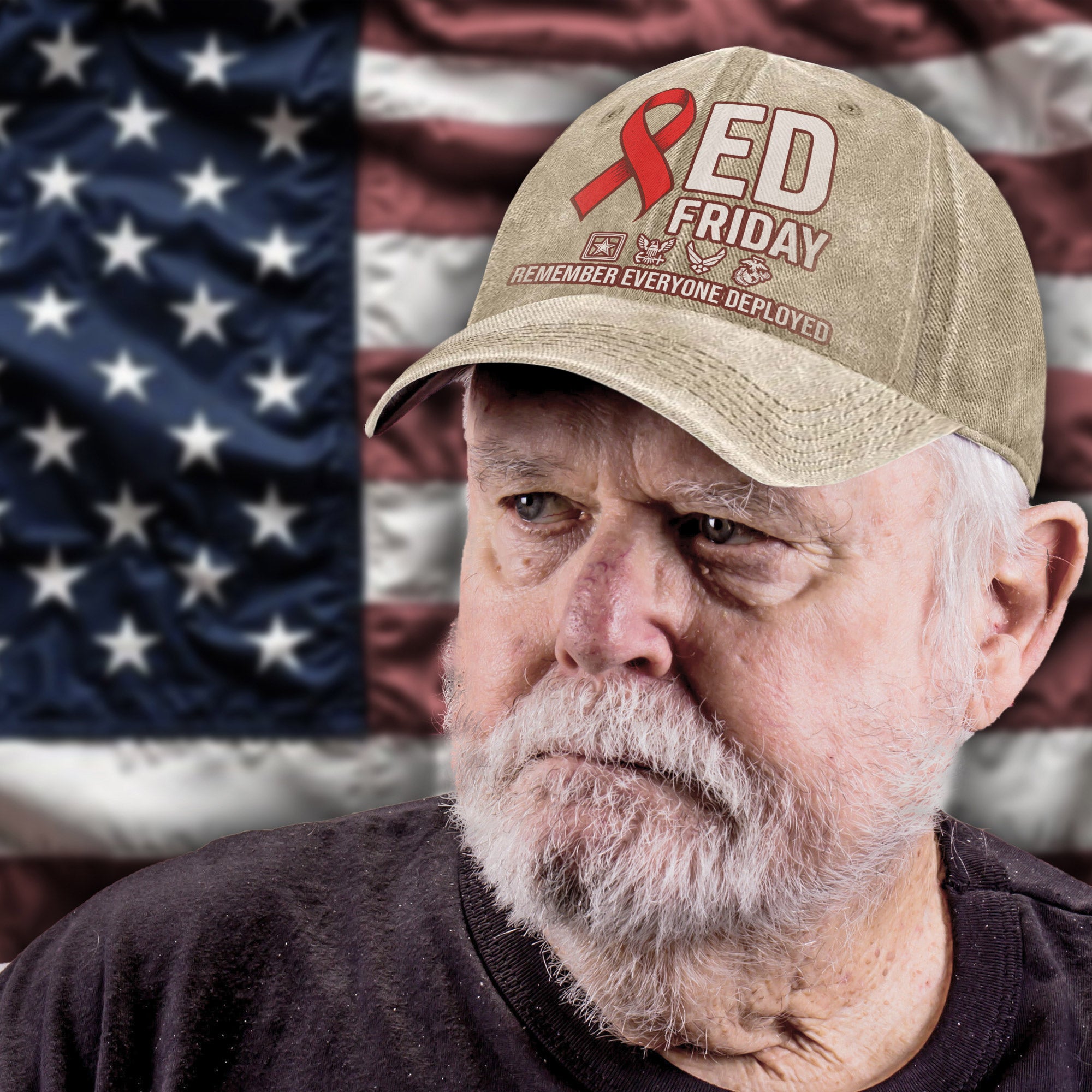 Red Friday Remember Everyone Deployed Until They All Come Home US Military Veteran Support Baseball Cap