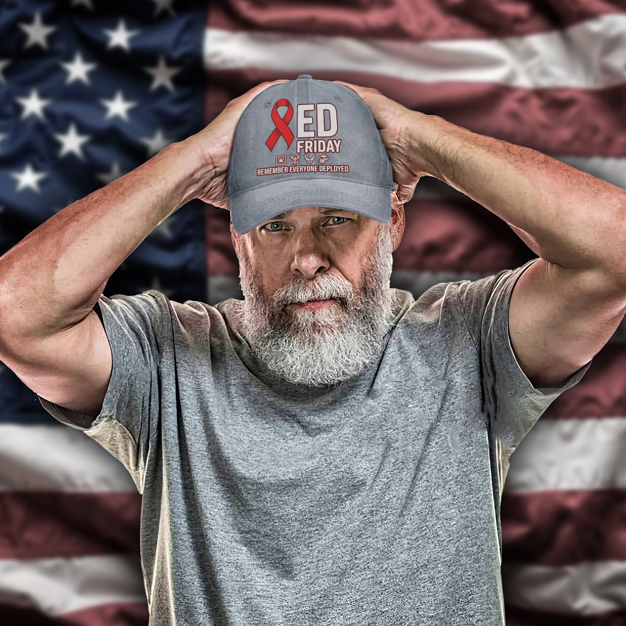Red Friday Remember Everyone Deployed Until They All Come Home US Military Veteran Support Baseball Cap