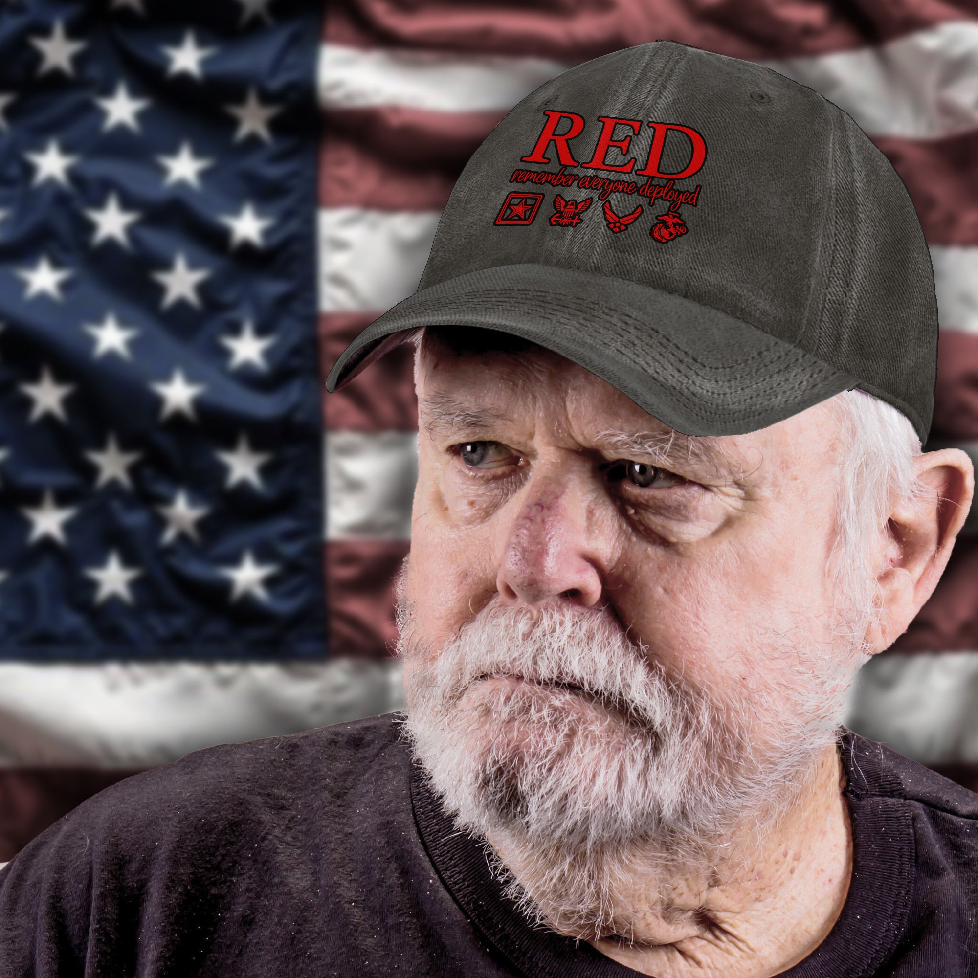 Red Friday Remember Everyone Deployed Proud US Military Veteran Support and Honor Baseball Cap