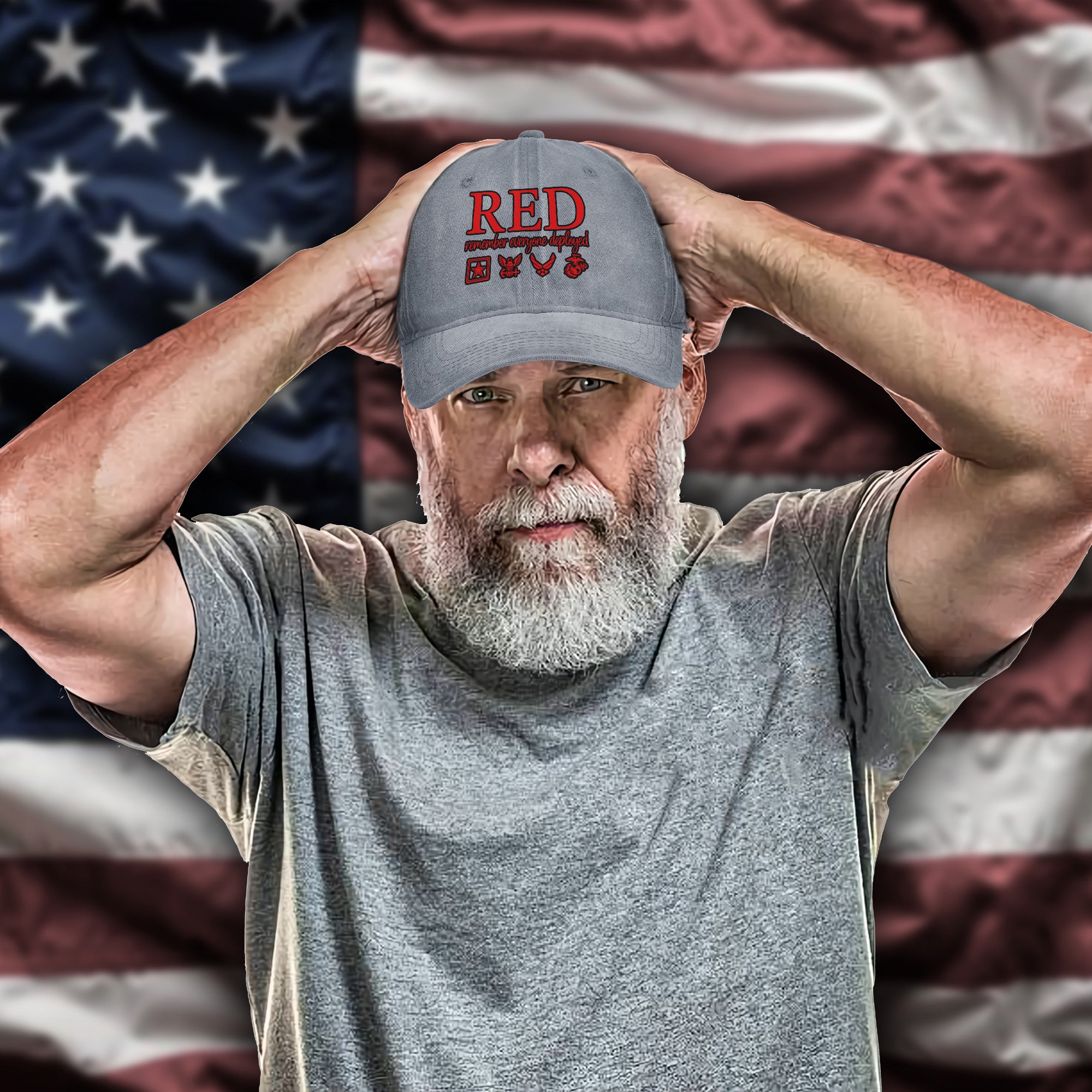 Red Friday Remember Everyone Deployed Proud US Military Veteran Support and Honor Baseball Cap