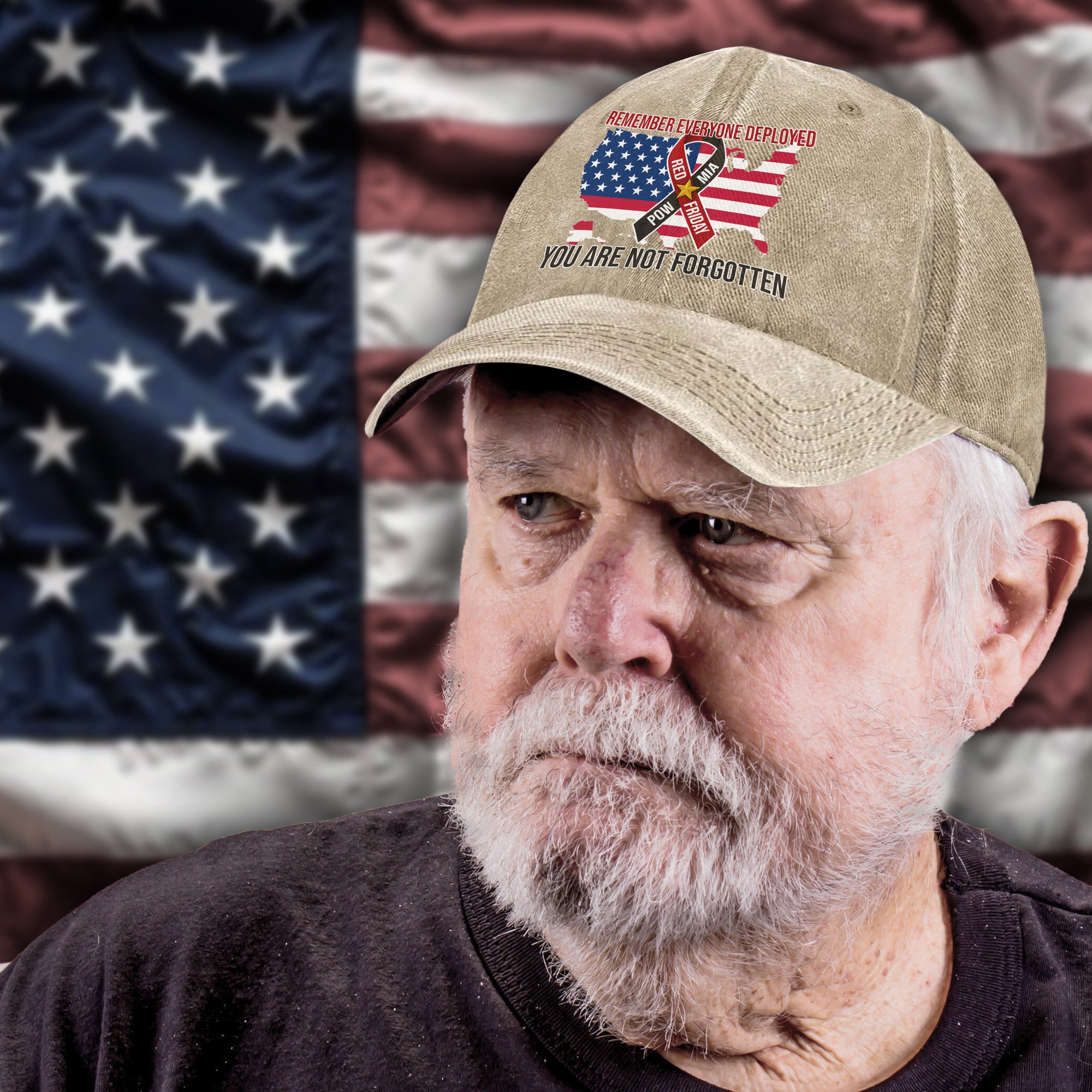 Red Friday POW MIA Remember Everyone Deployed You Are Not Forgotten US Military Veteran Baseball Cap