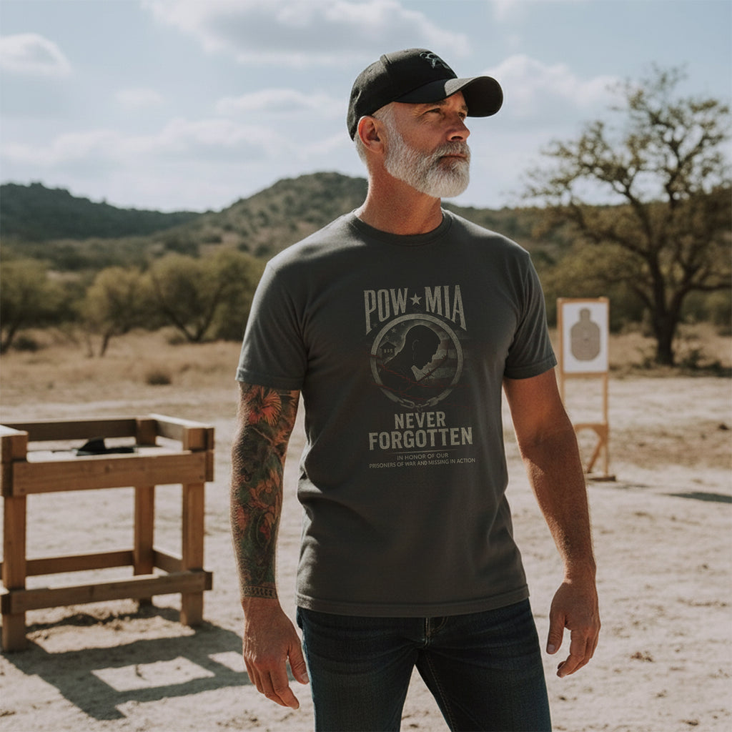 Never Forgotten In Honor of Our Prisoners of War and Missing in Action T-Shirt