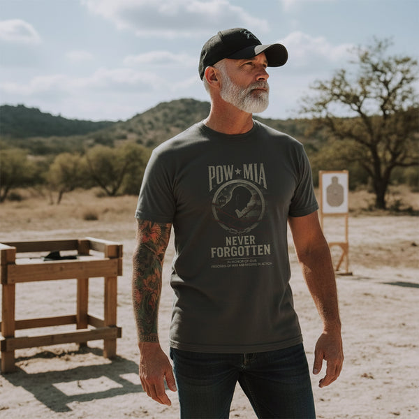 Never Forgotten In Honor of Our Prisoners of War and Missing in Action T-Shirt