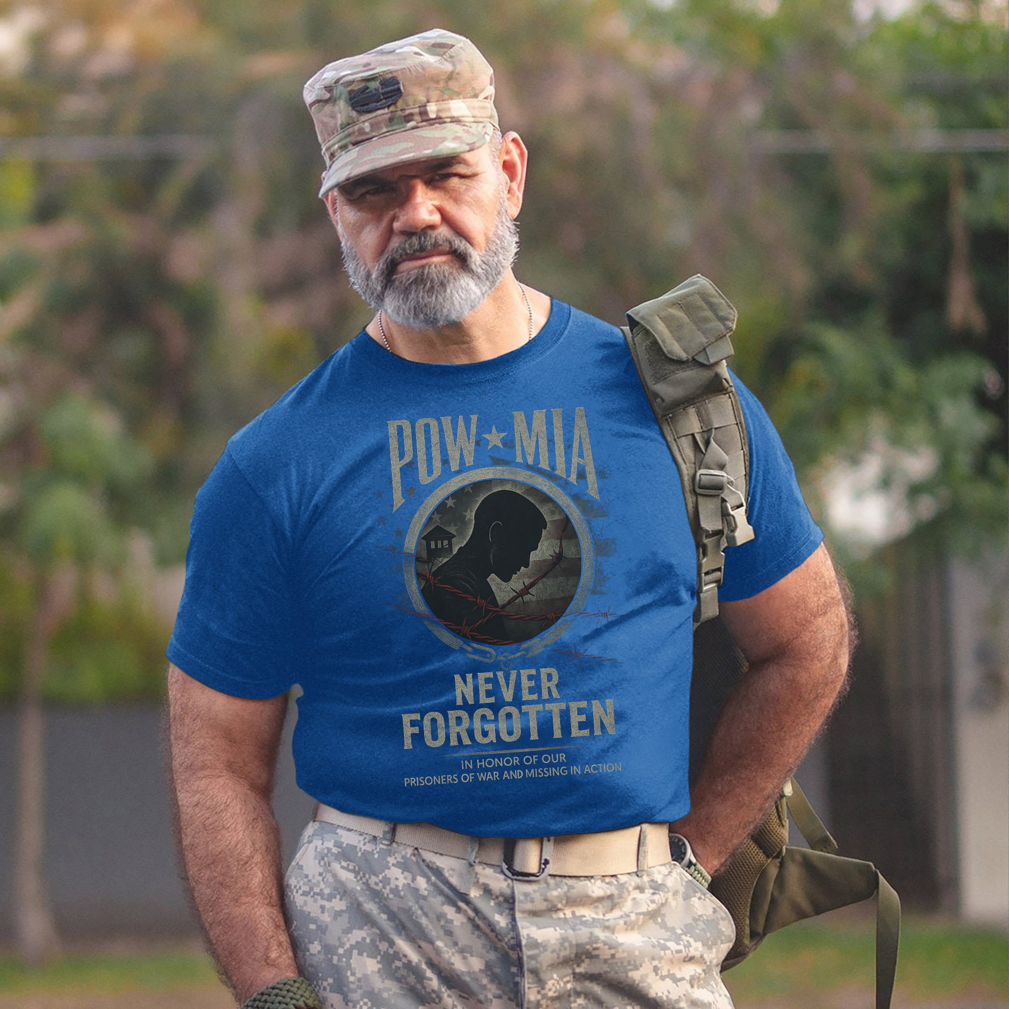 Never Forgotten In Honor of Our Prisoners of War and Missing in Action US Military Veteran T-Shirt