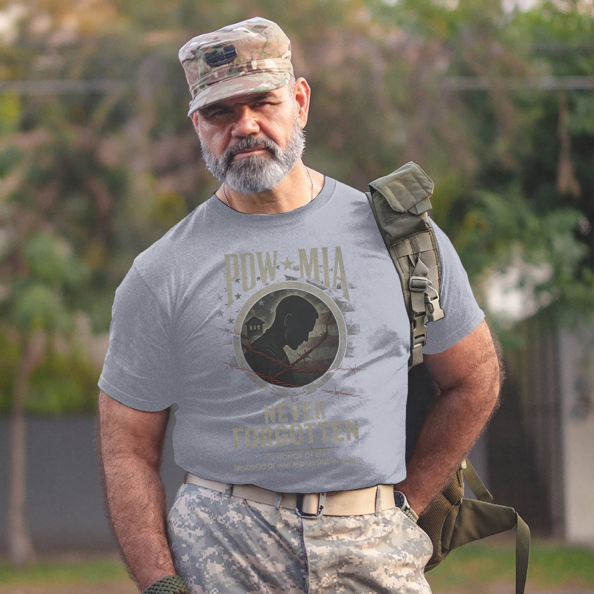 Never Forgotten In Honor of Our Prisoners of War and Missing in Action US Military Veteran T-Shirt