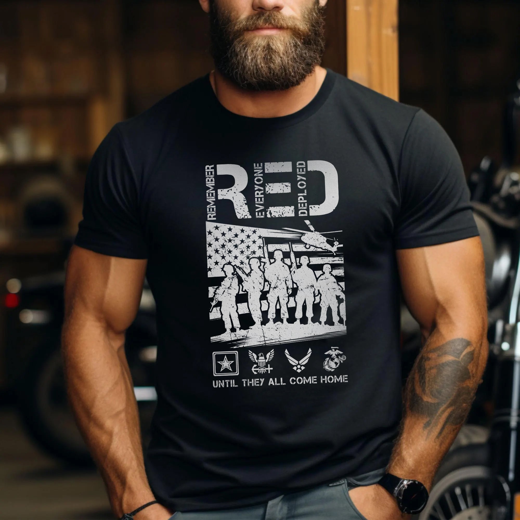 Red Friday Remember Everyone Deployed Until They All Come Home Proud Veteran Support T-Shirt