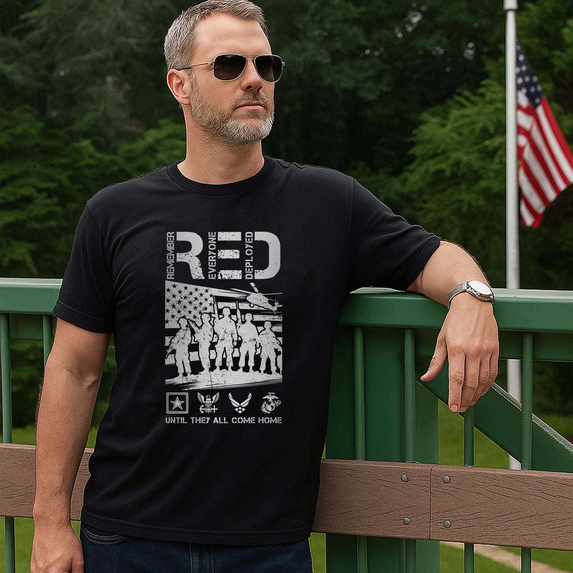 Red Friday Remember Everyone Deployed Until They All Come Home Proud Veteran Support T-Shirt