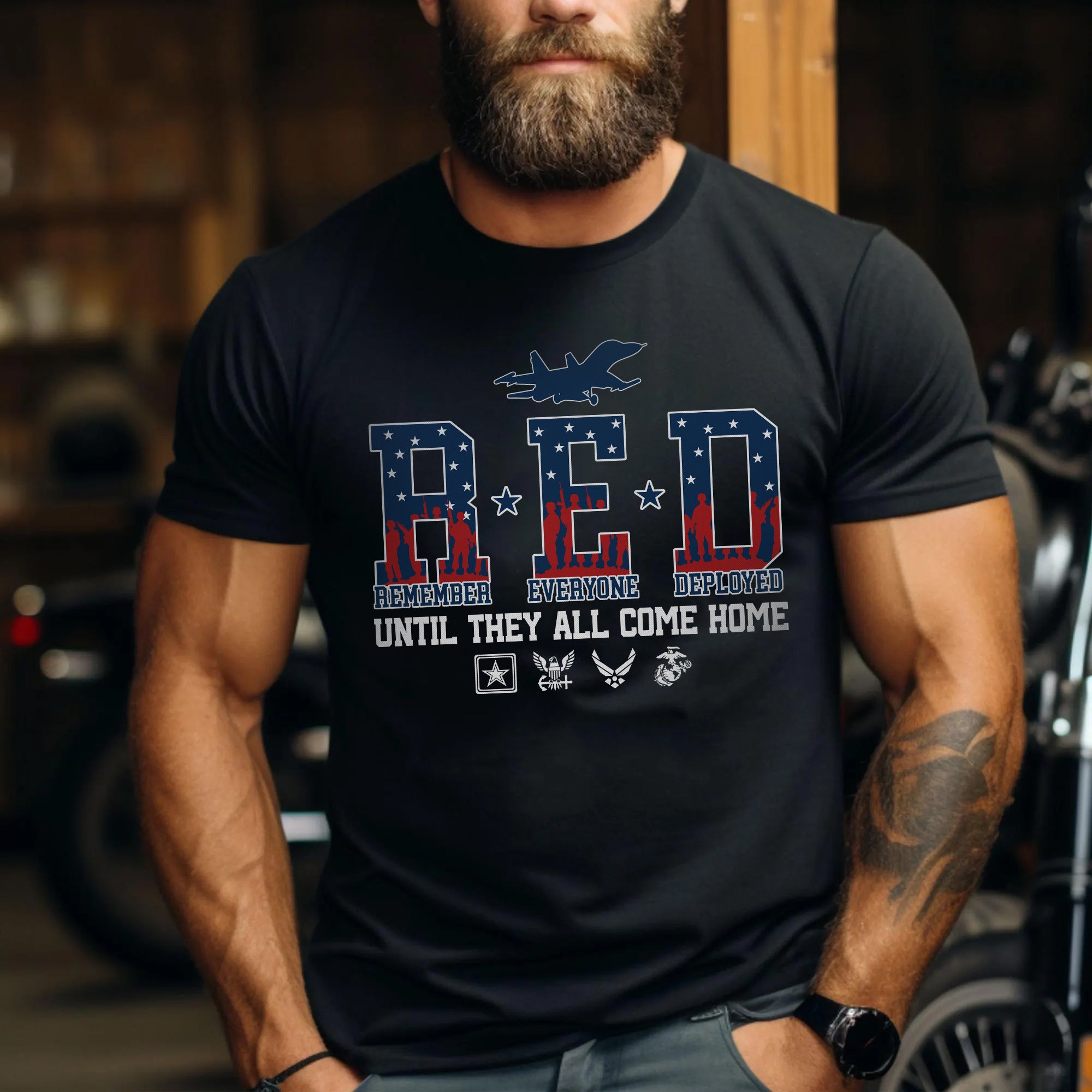 Red Friday Remember Everyone Deployed Until They All Come Home US Veteran Support T-Shirt