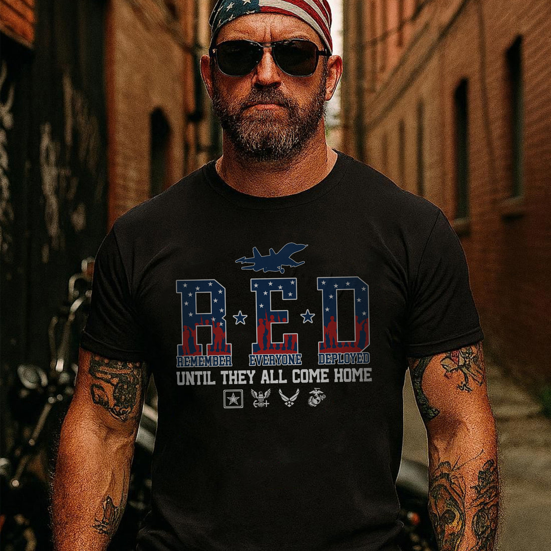 Red Friday Remember Everyone Deployed Until They All Come Home US Veteran Support T-Shirt