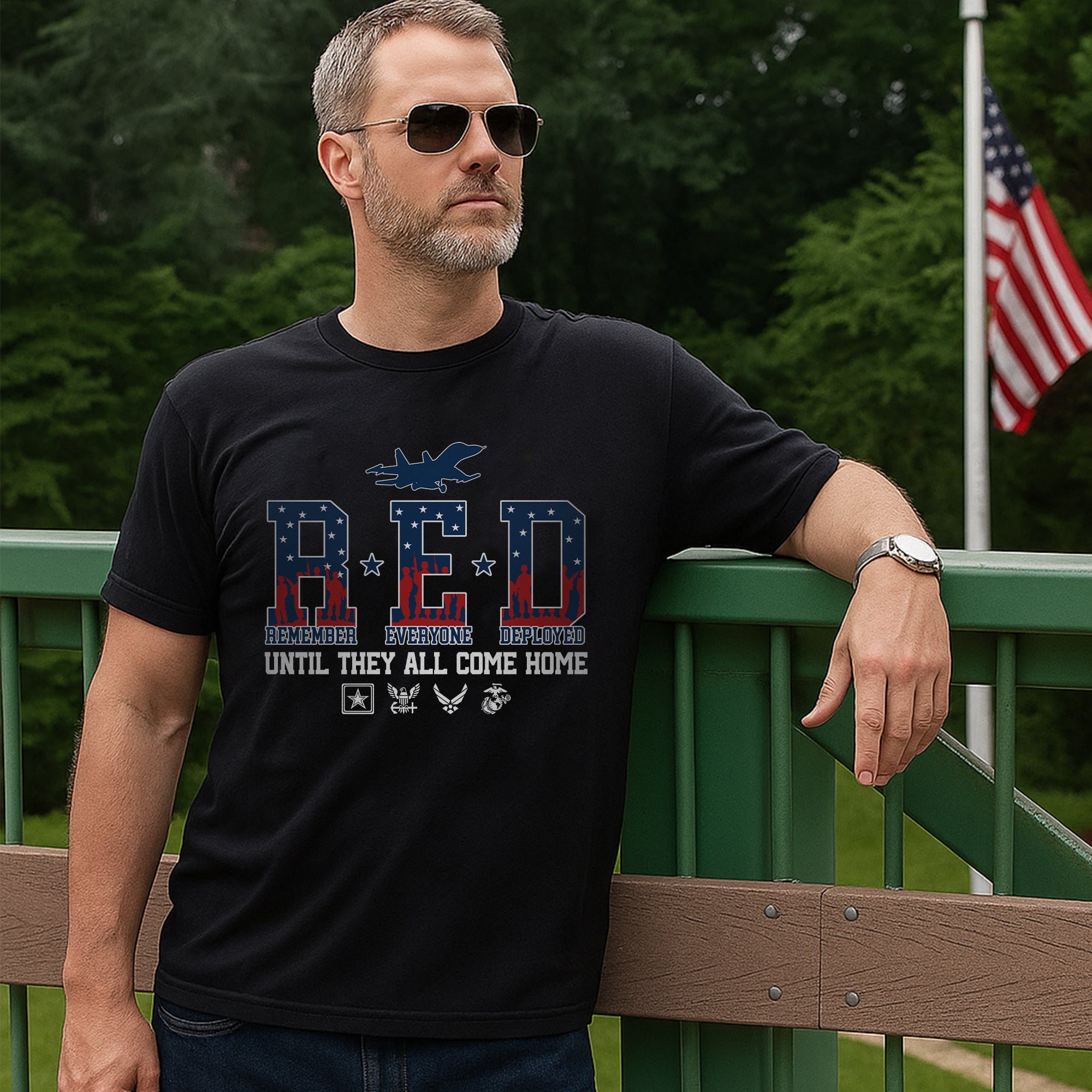 Red Friday Remember Everyone Deployed Until They All Come Home US Veteran Support T-Shirt