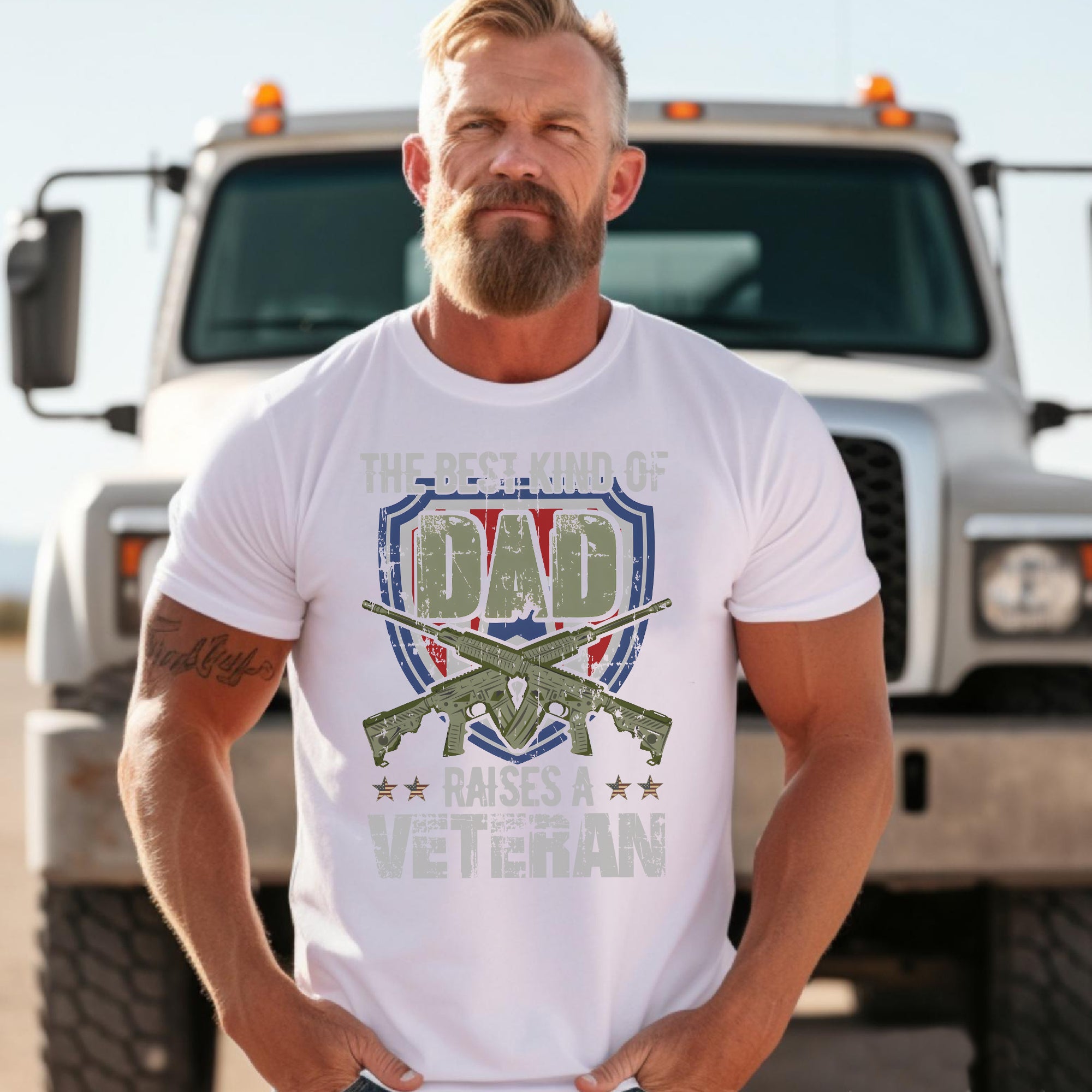 The Best Kind of Dad Raises a Veteran Patriotic Family Design Honoring Service and Fatherhood T-Shirt