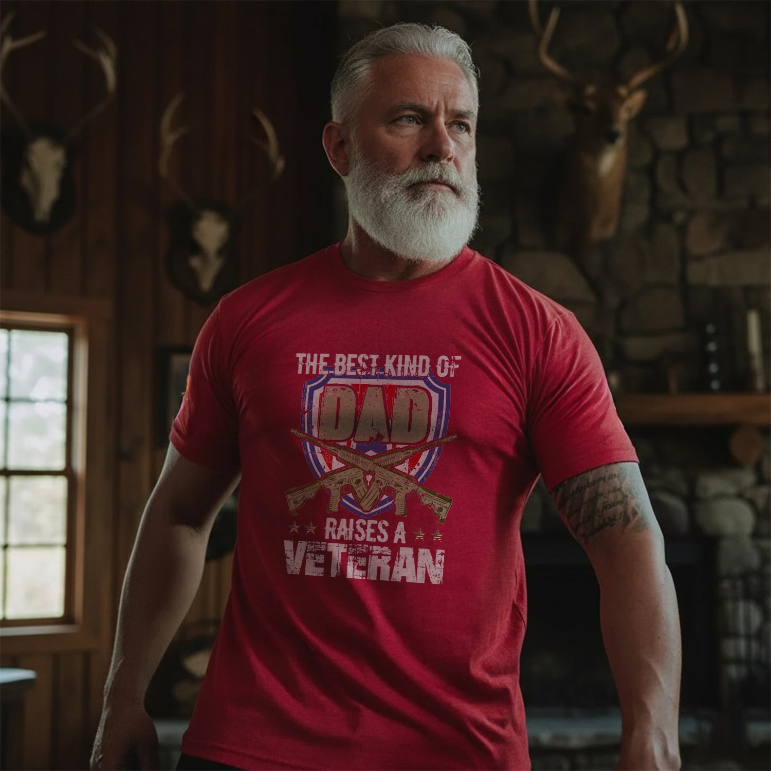The Best Kind of Dad Raises a Veteran T-Shirt Secondary image