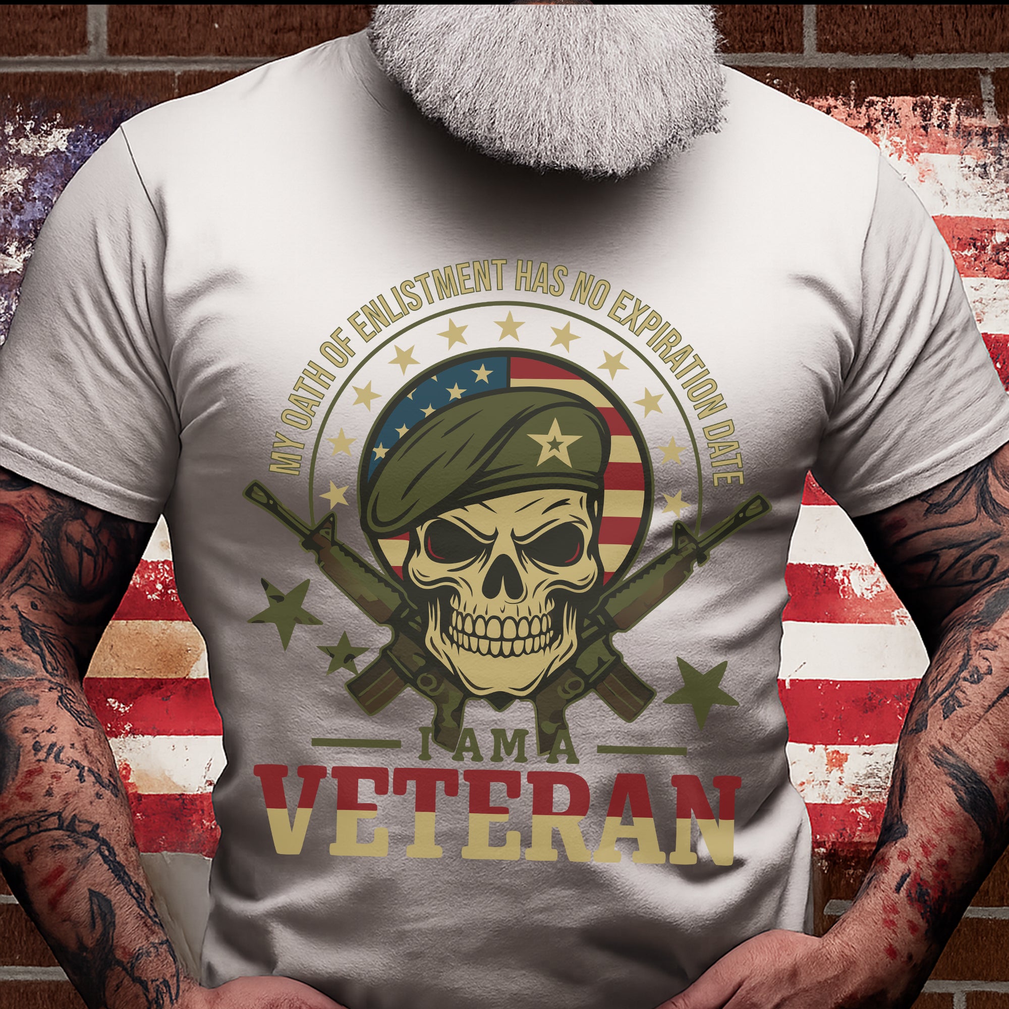 My Oath of Enlistment Has No Expiration Date Unyielding Veteran Commitment and Patriotism T-Shirt