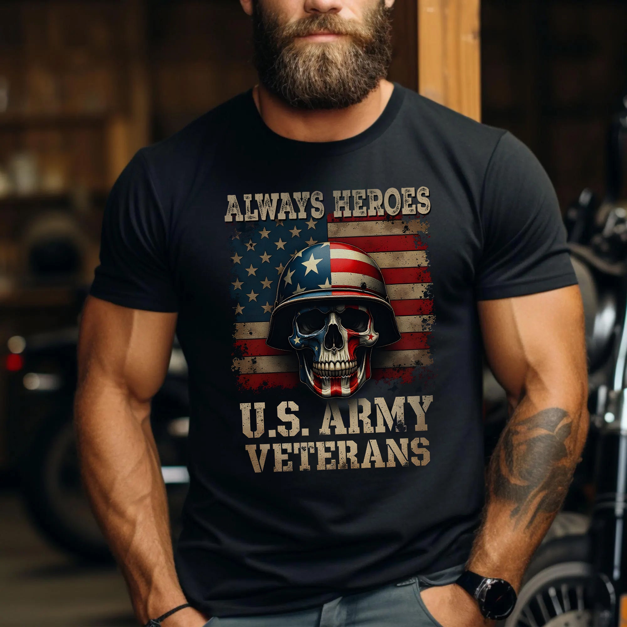 U.S. Veteran Always Heroes Patriotic Tribute Design Honoring Courage Sacrifice and Legacy T-Shirt