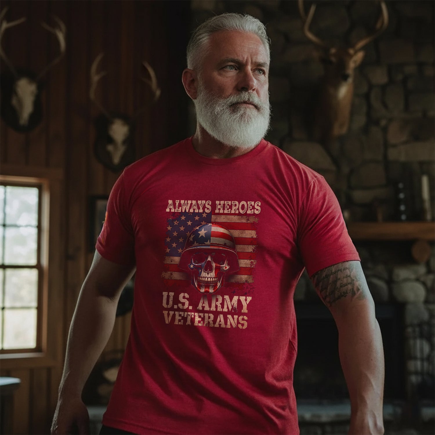 U.S. Veteran Always Heroes Patriotic T-Shirt Secondary image