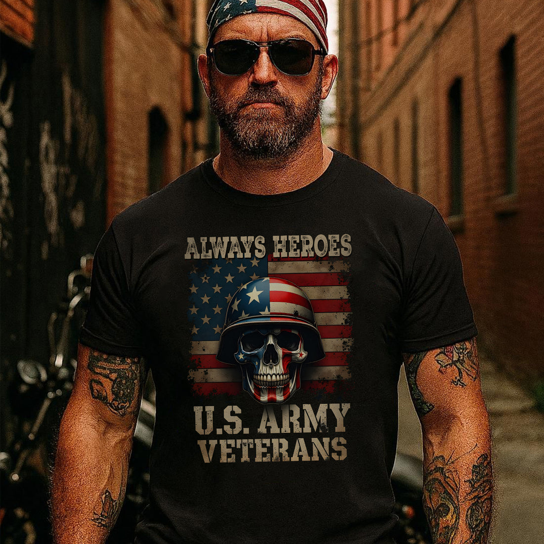 U.S. Veteran Always Heroes Patriotic Tribute Design Honoring Courage Sacrifice and Legacy T-Shirt