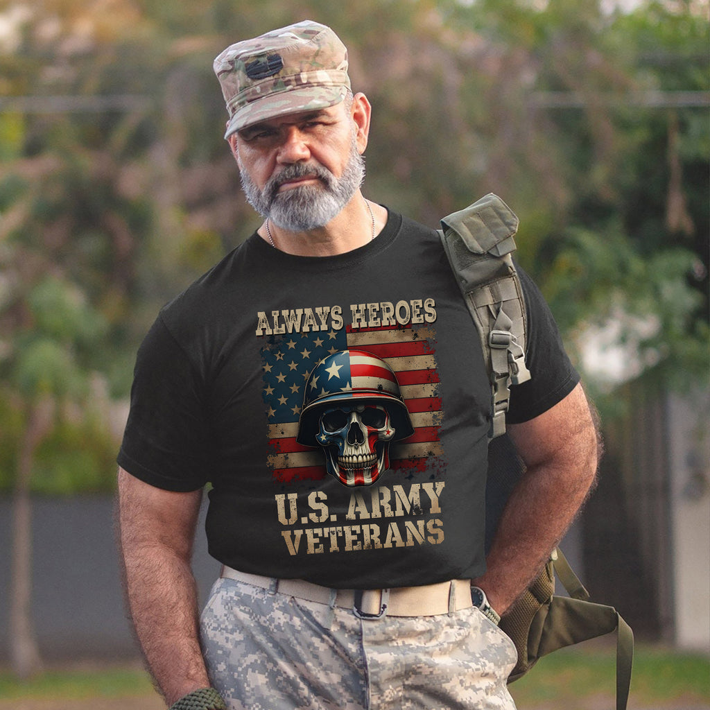 U.S. Veteran Always Heroes Patriotic T-Shirt