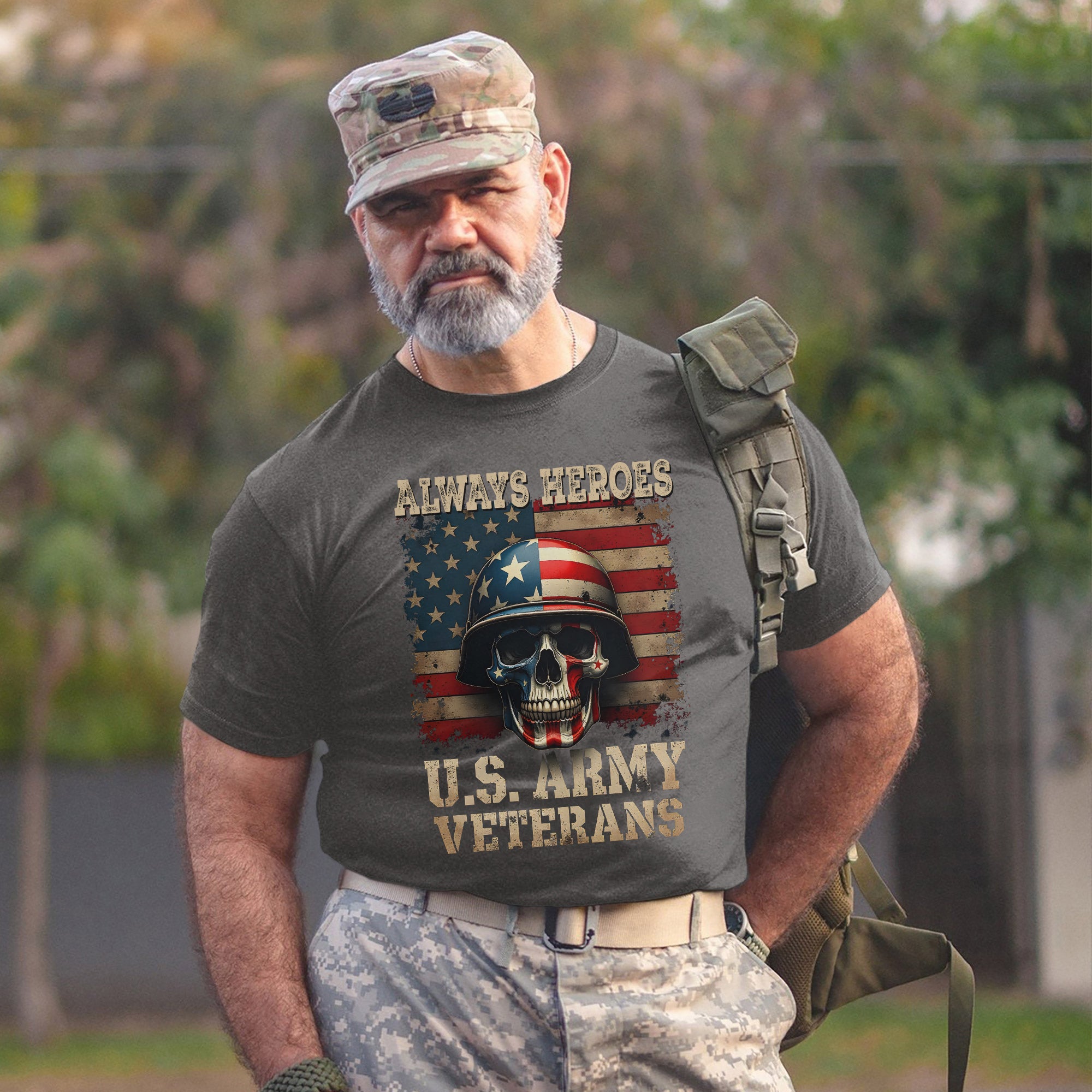 U.S. Veteran Always Heroes Patriotic Tribute Design Honoring Courage Sacrifice and Legacy T-Shirt