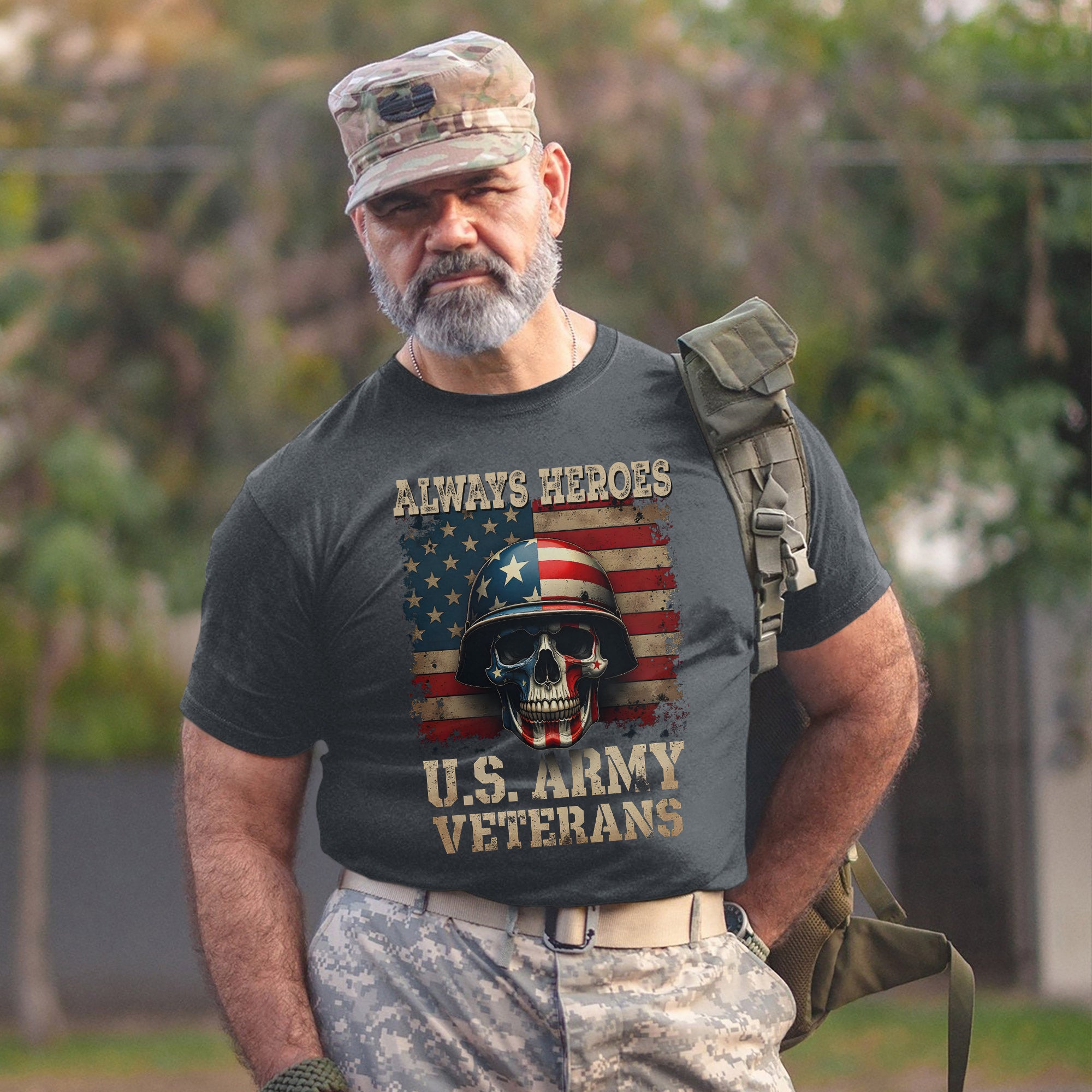 U.S. Veteran Always Heroes Patriotic Tribute Design Honoring Courage Sacrifice and Legacy T-Shirt