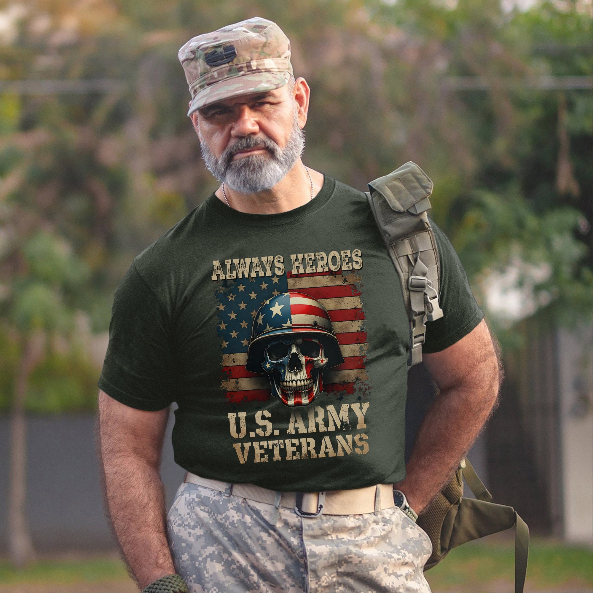 U.S. Veteran Always Heroes Patriotic Tribute Design Honoring Courage Sacrifice and Legacy T-Shirt