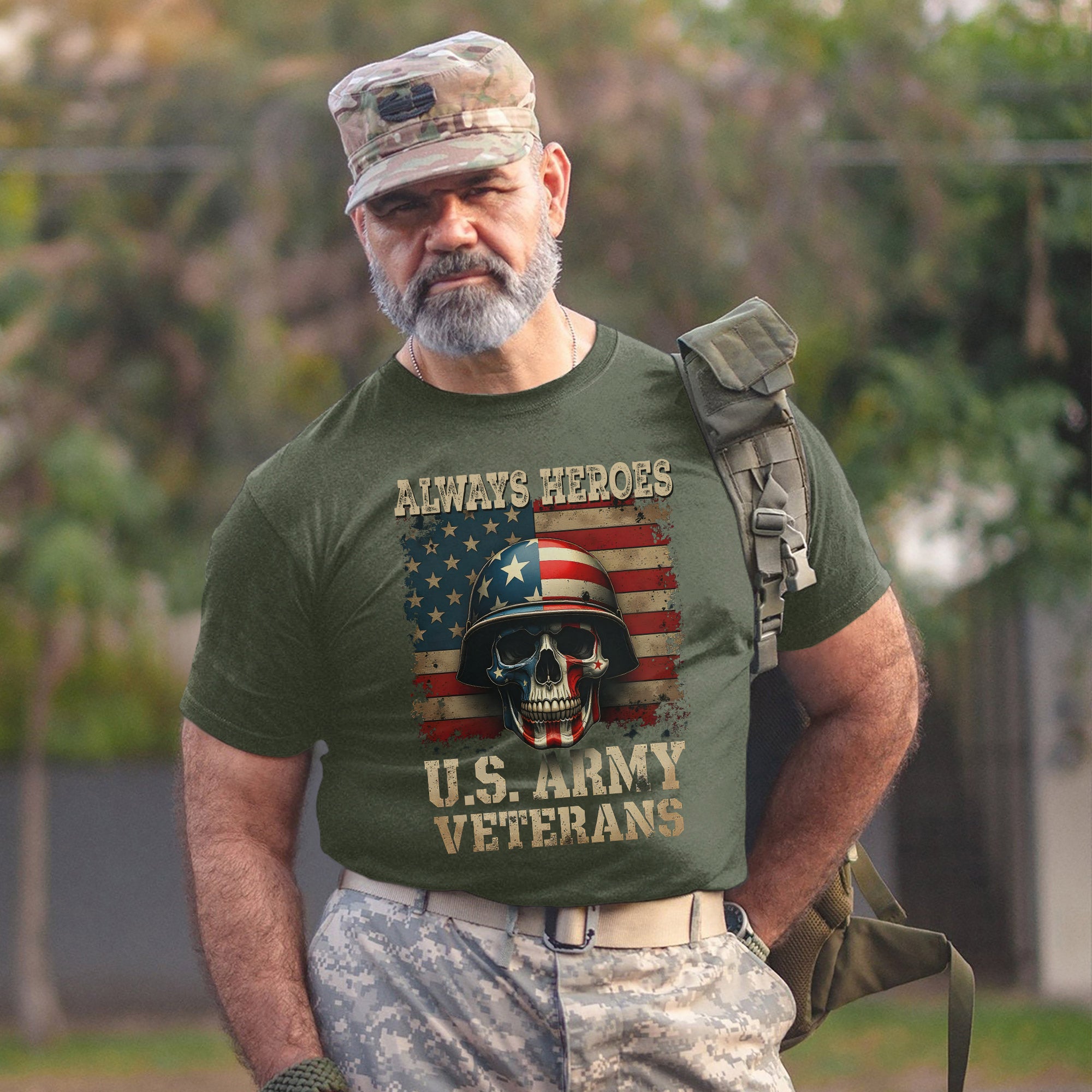 U.S. Veteran Always Heroes Patriotic Tribute Design Honoring Courage Sacrifice and Legacy T-Shirt
