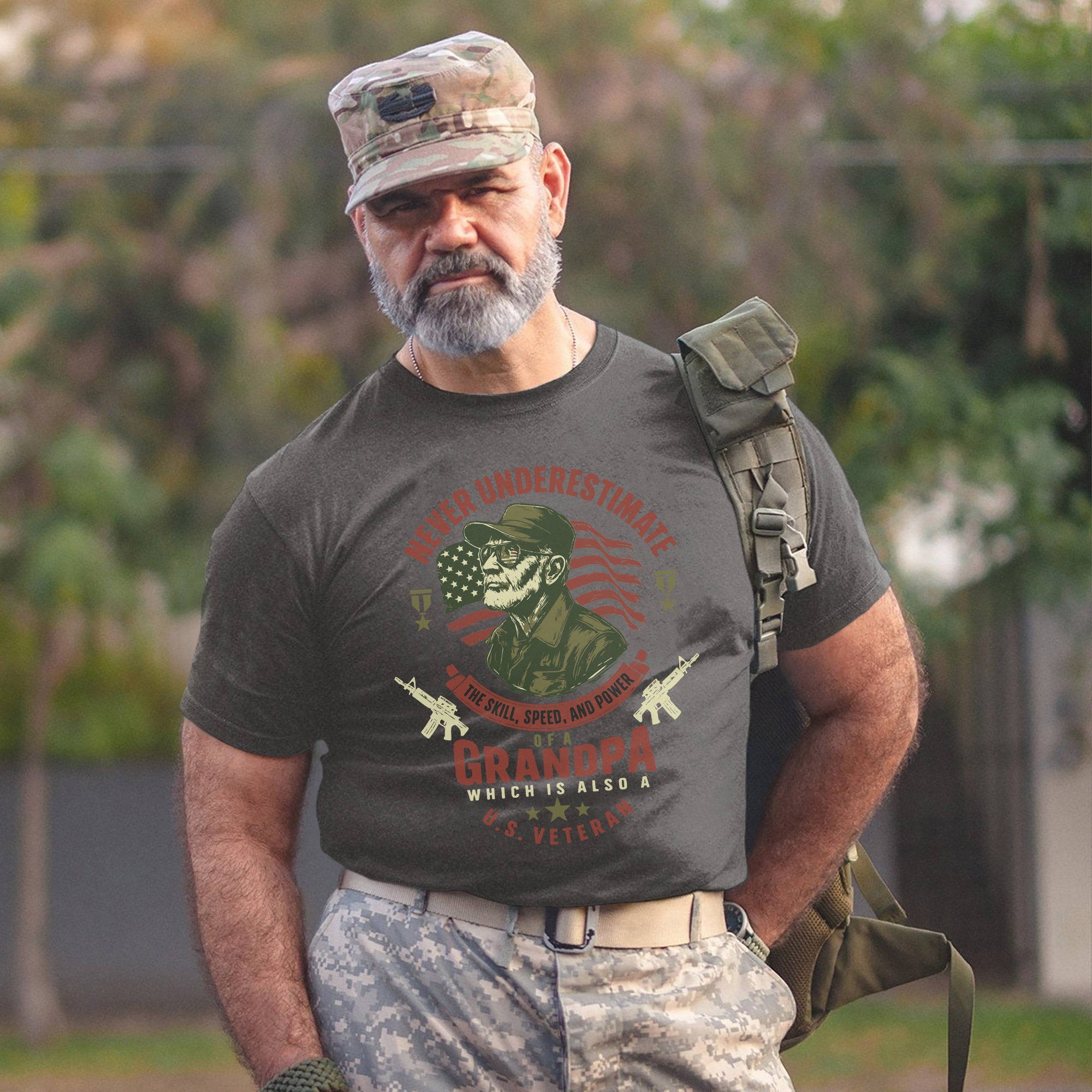 Never Underestimate the Skill Speed and Power of a Grandpa Who Is Also a U.S. Veteran T-Shirt