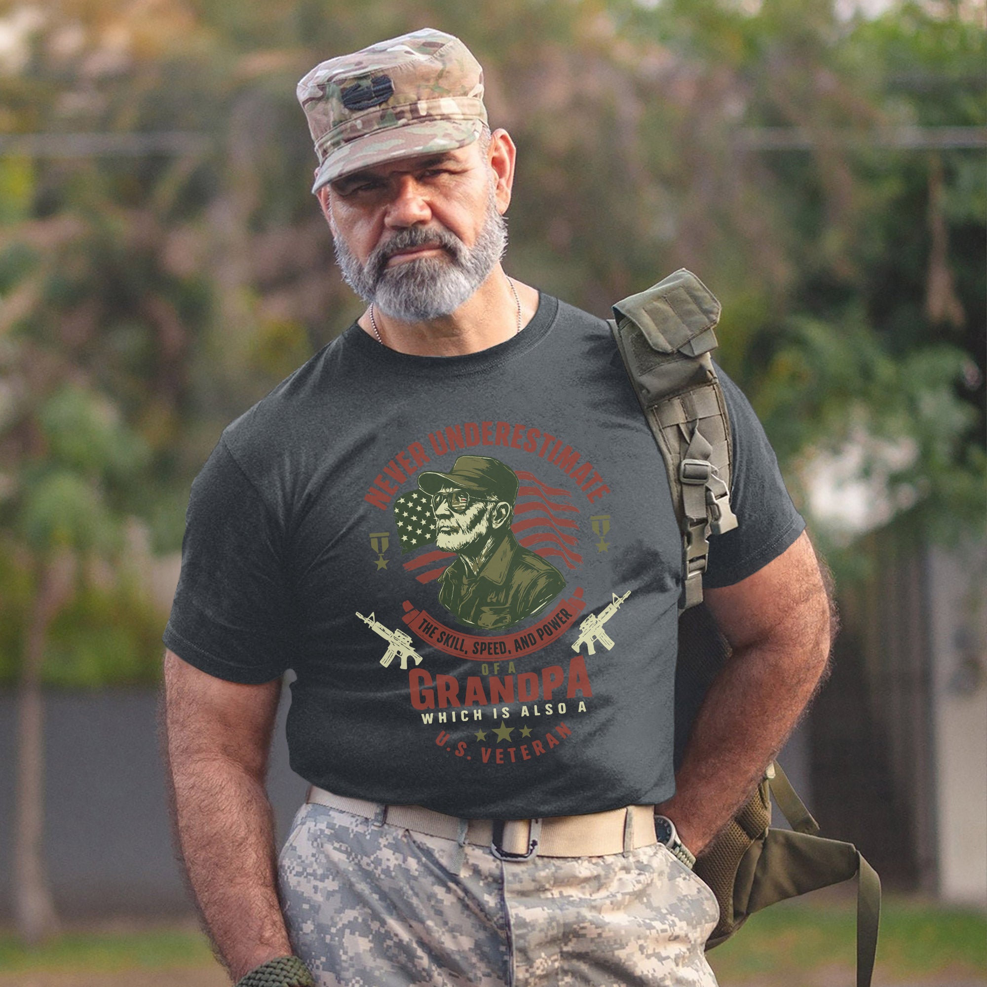 Never Underestimate the Skill Speed and Power of a Grandpa Who Is Also a U.S. Veteran T-Shirt