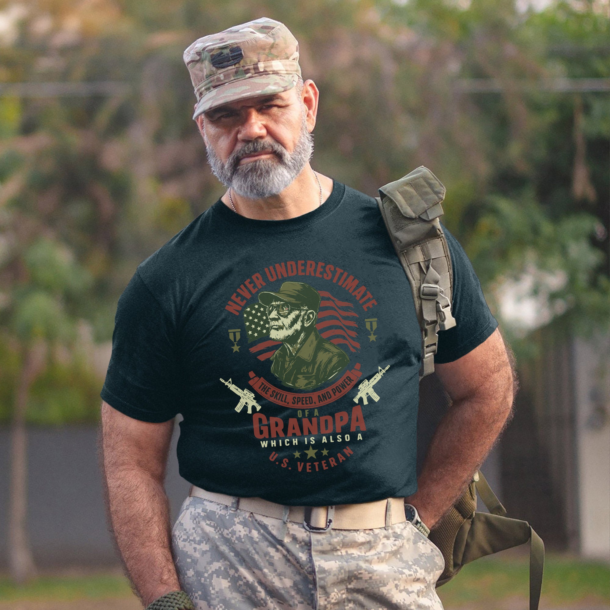 Never Underestimate the Skill Speed and Power of a Grandpa Who Is Also a U.S. Veteran T-Shirt