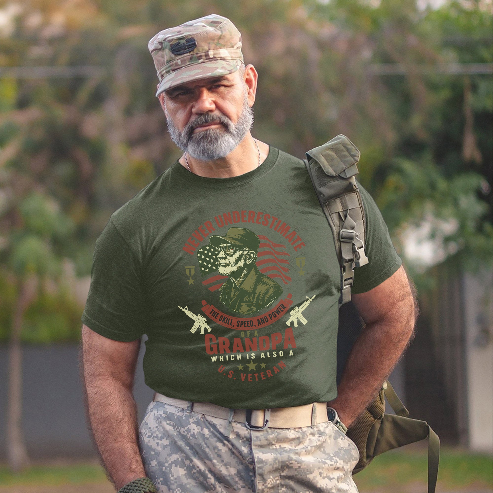 Never Underestimate the Skill Speed and Power of a Grandpa Who Is Also a U.S. Veteran T-Shirt