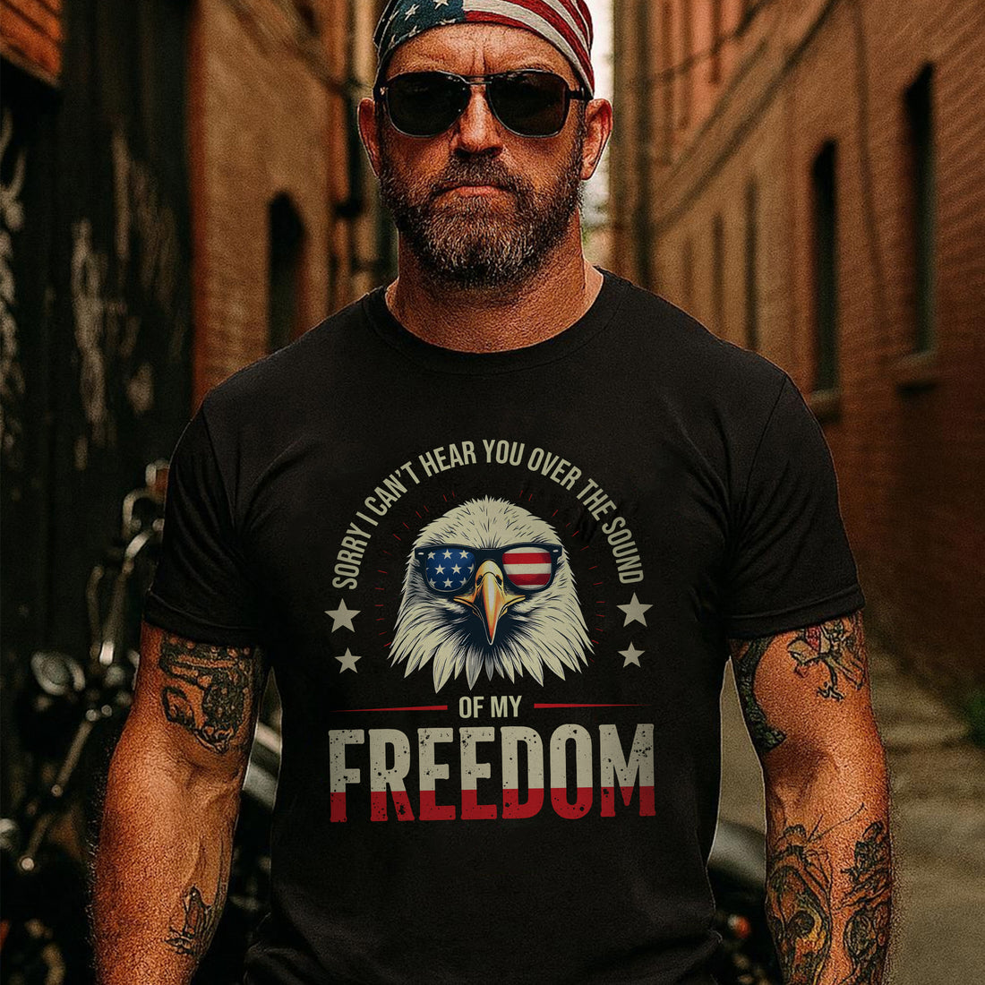 Sorry I Can’t Hear You Over the Sound of My Freedom Proud US Military Veteran T-Shirt