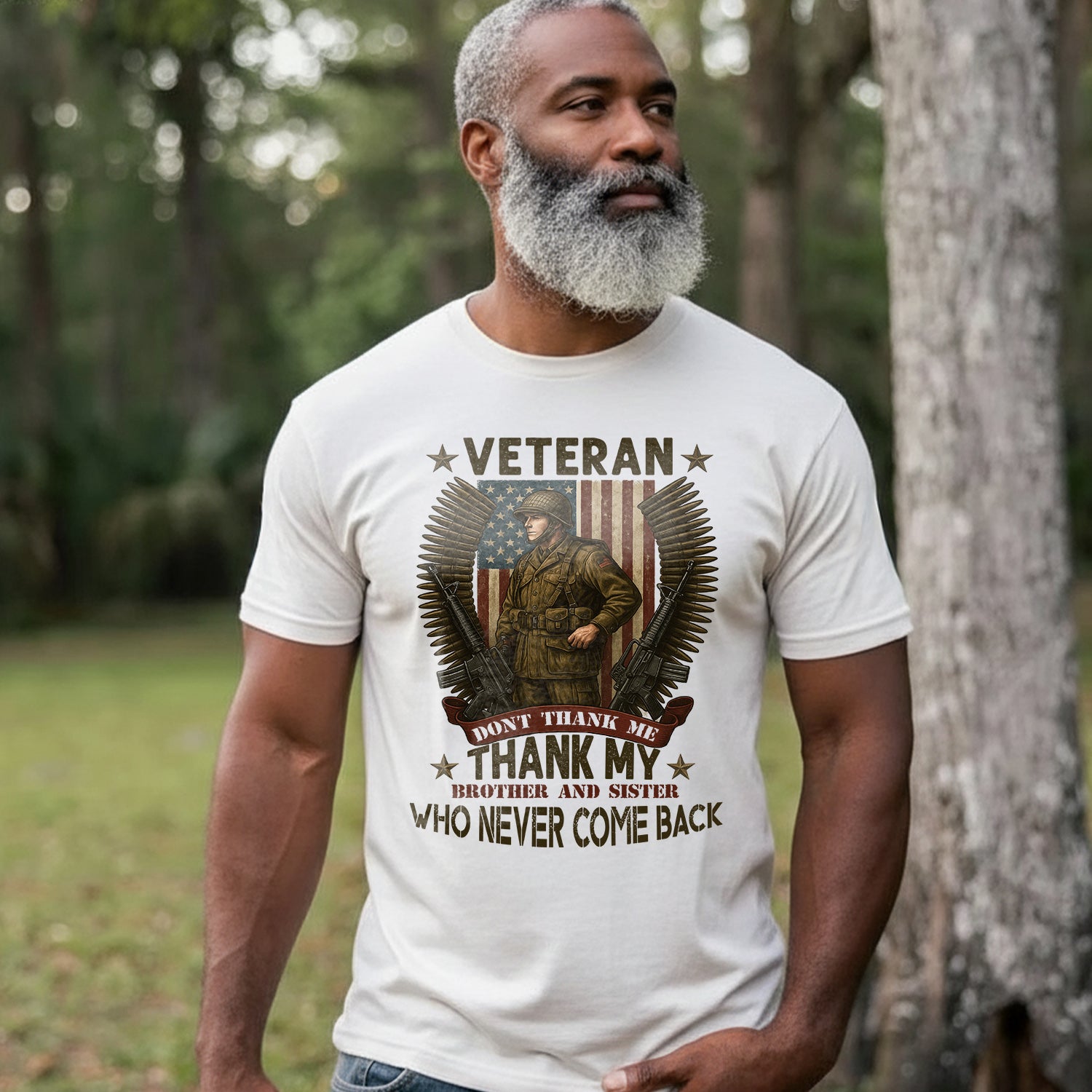 Don't Thank Me Thank My Brother and Sister Who Never Came Back Honoring the Fallen with Pride T-Shirt Secondary image