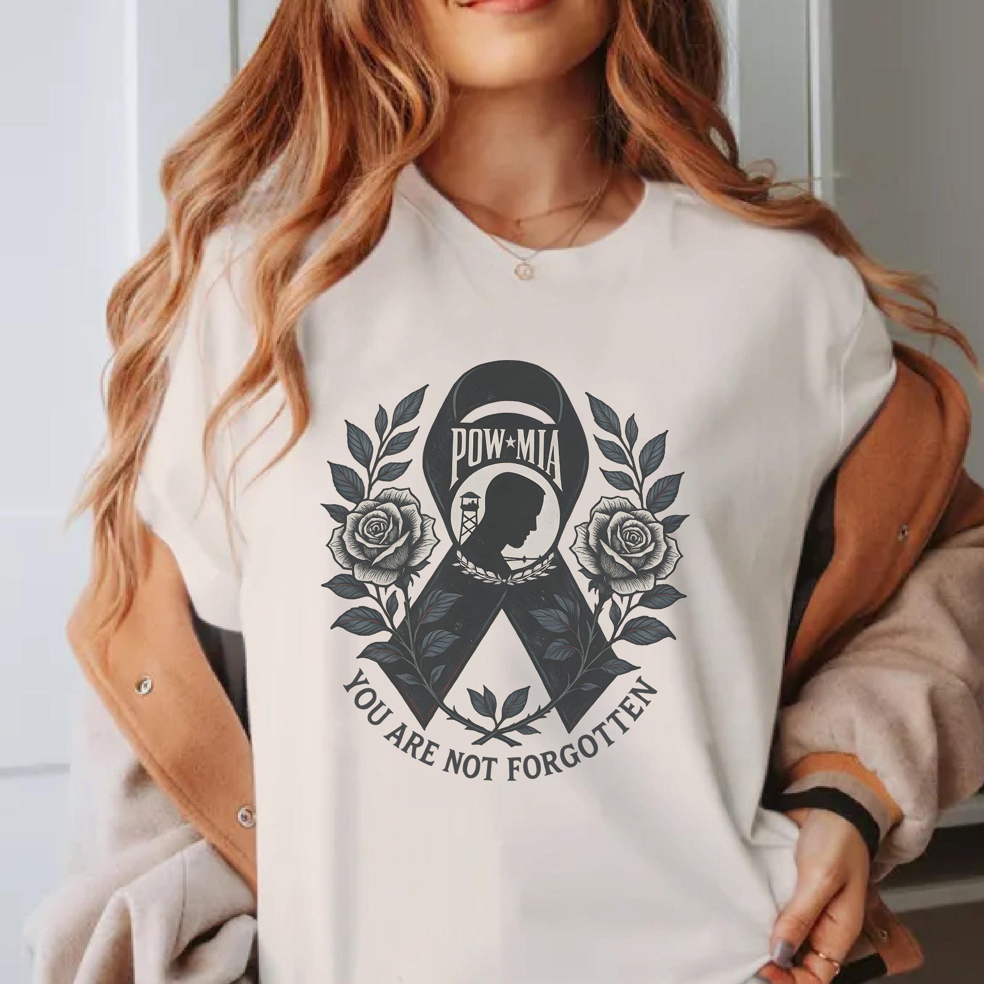 You Are Not Forgotten POW MIA Honoring US Military Veteran Service and Sacrifice T-Shirt