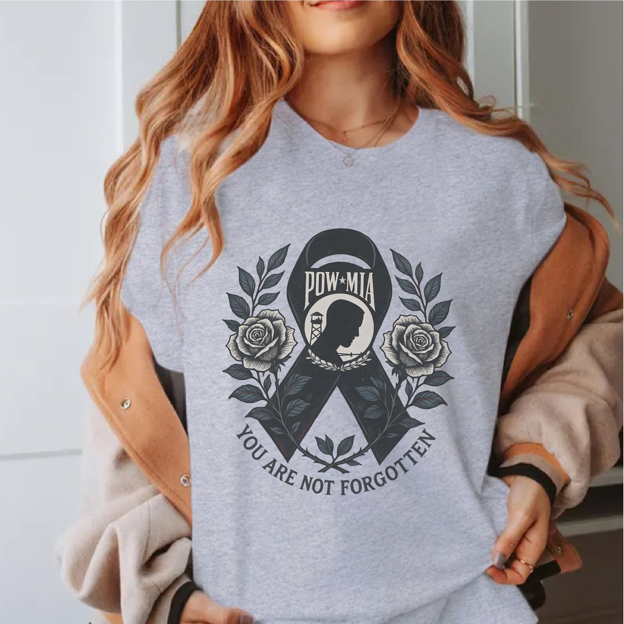 You Are Not Forgotten POW MIA Honoring US Military Veteran Service and Sacrifice T-Shirt