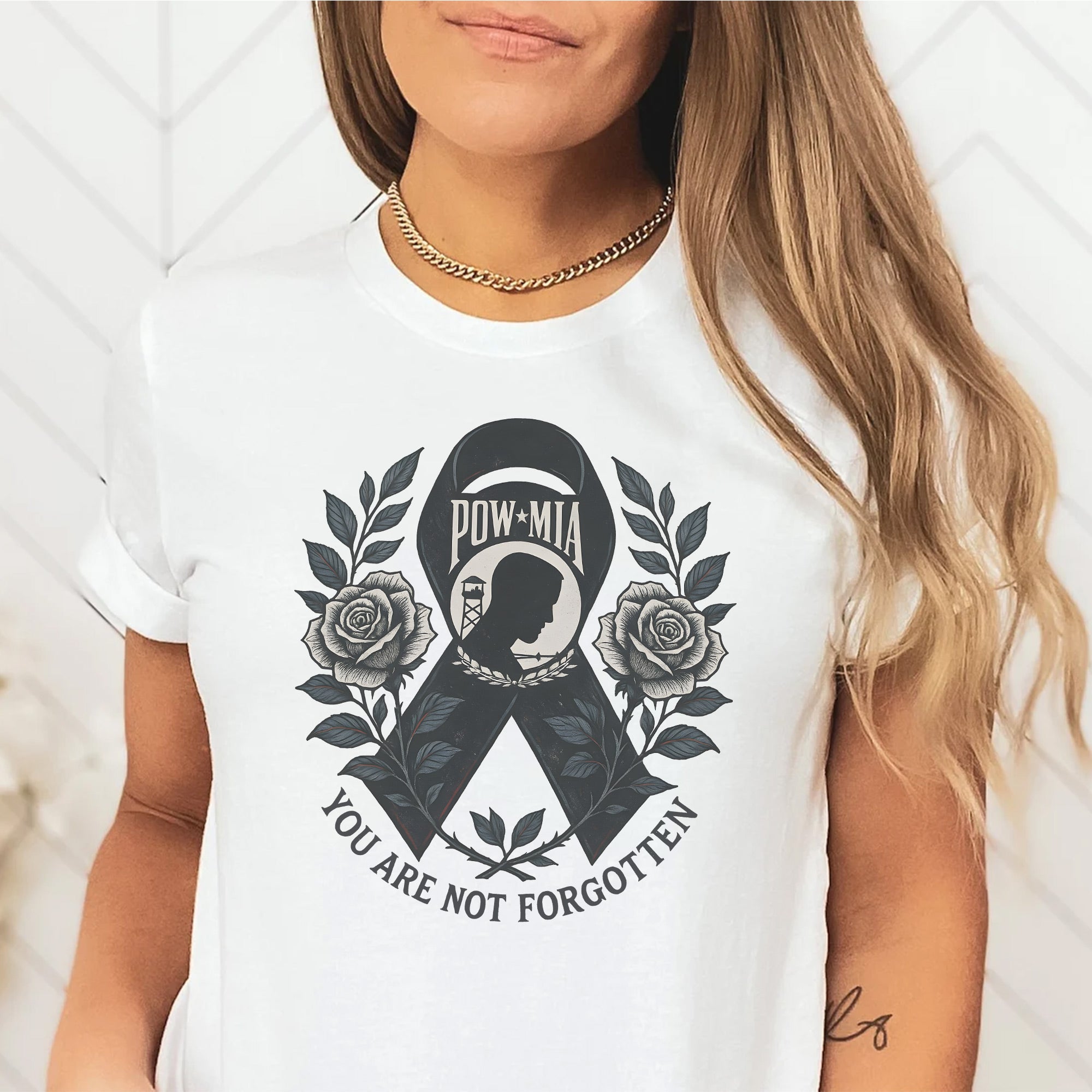 You Are Not Forgotten POW MIA Honoring US Military Veteran Service and Sacrifice T-Shirt