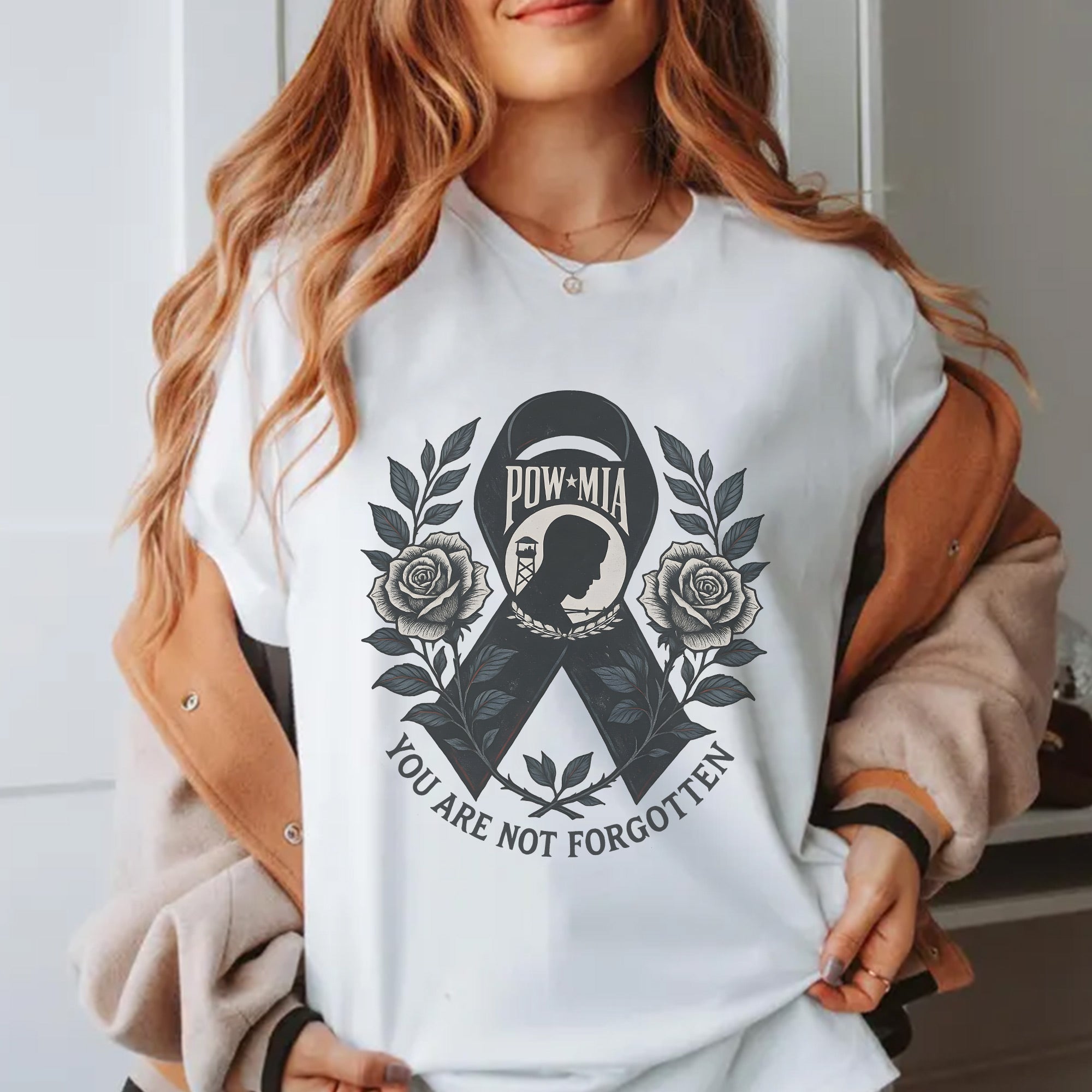 You Are Not Forgotten POW MIA Honoring US Military Veteran Service and Sacrifice T-Shirt