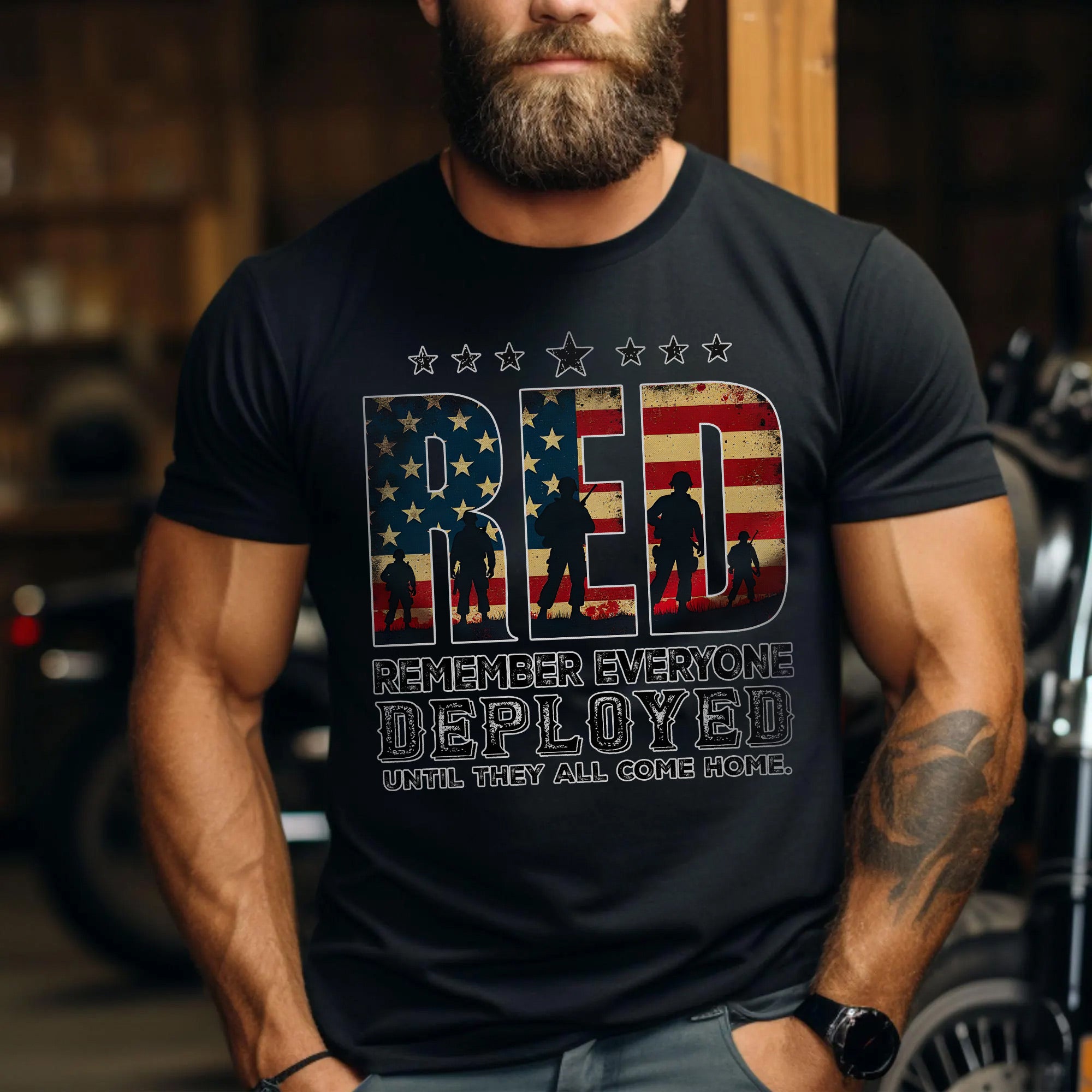 Red Friday Remember Everyone Deployed Until They All Come Home Proud US Military Veteran T-Shirt