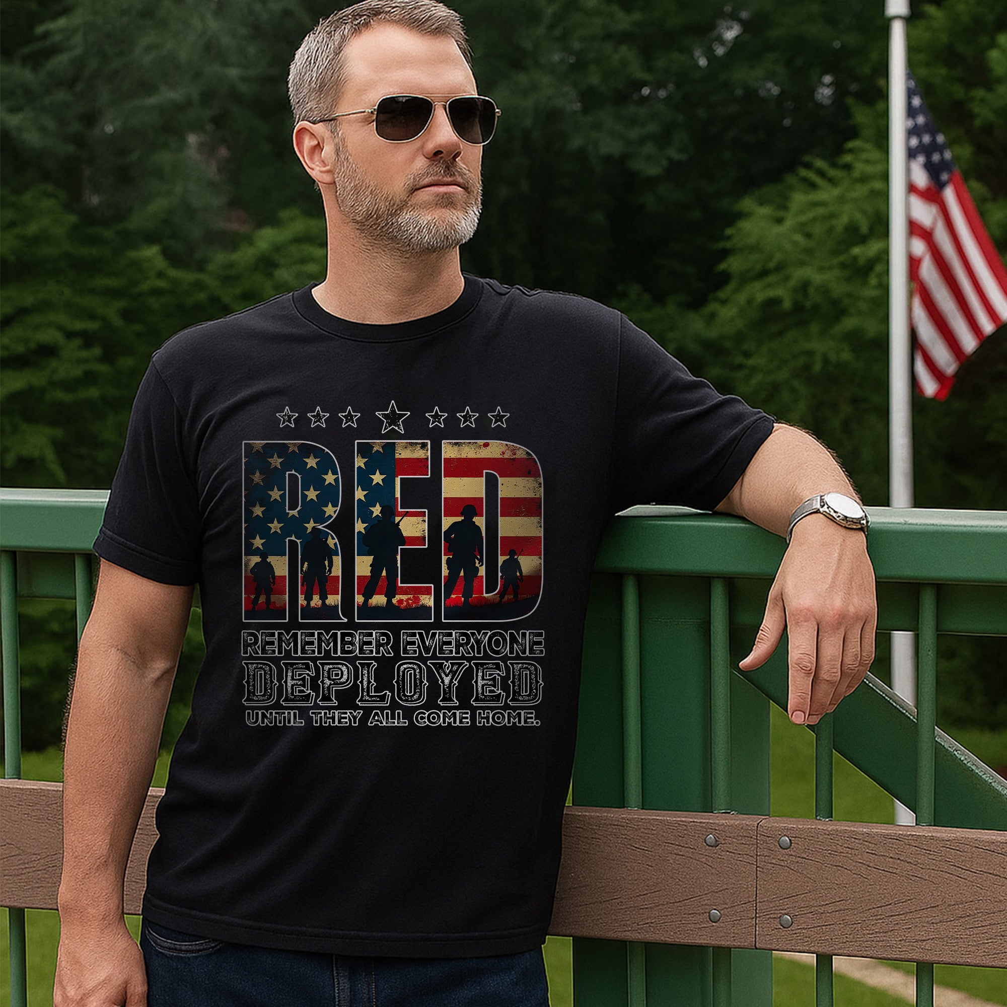 Red Friday Remember Everyone Deployed Until They All Come Home Proud US Military Veteran T-Shirt