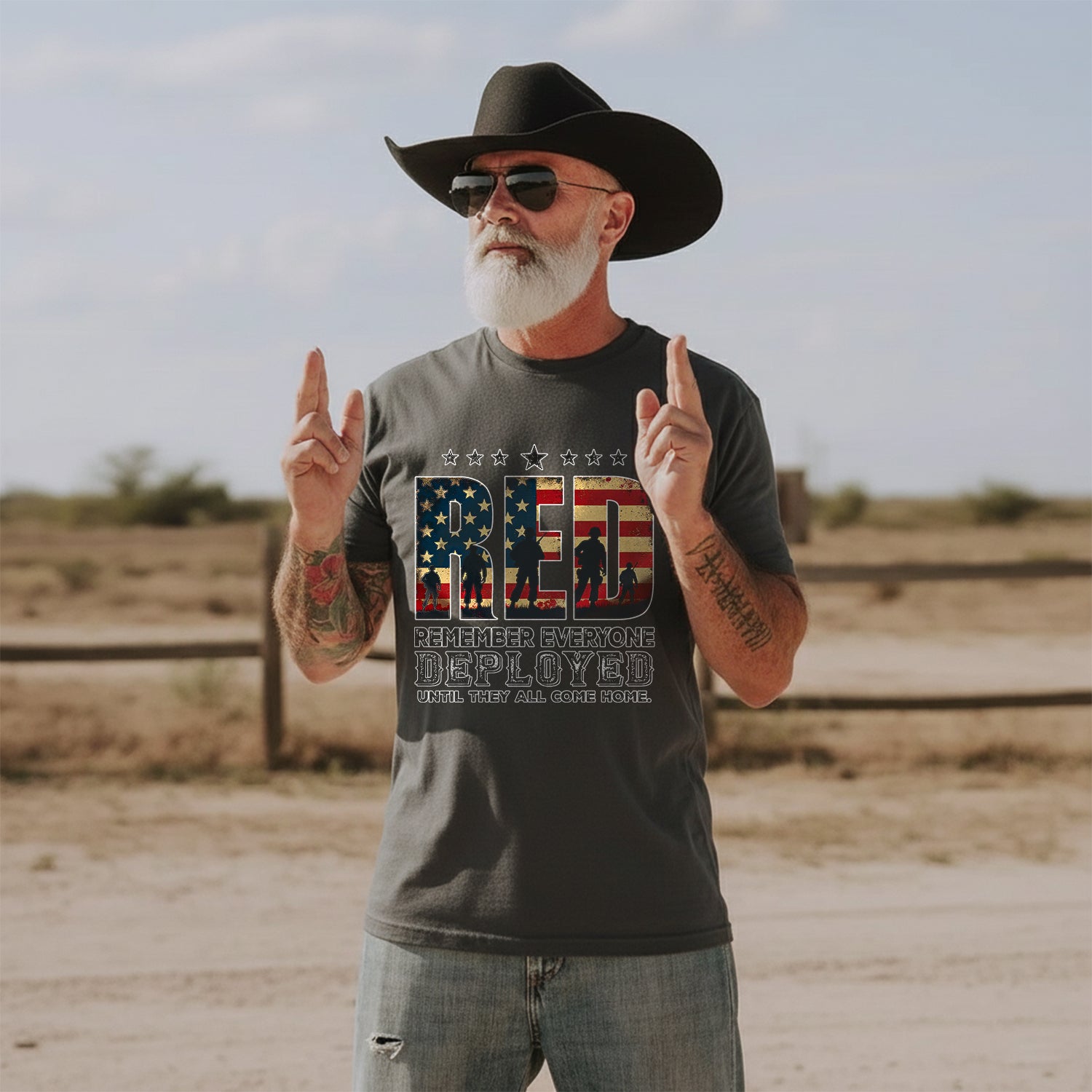 Red Friday Remember Our Heroes Deployed T-Shirt