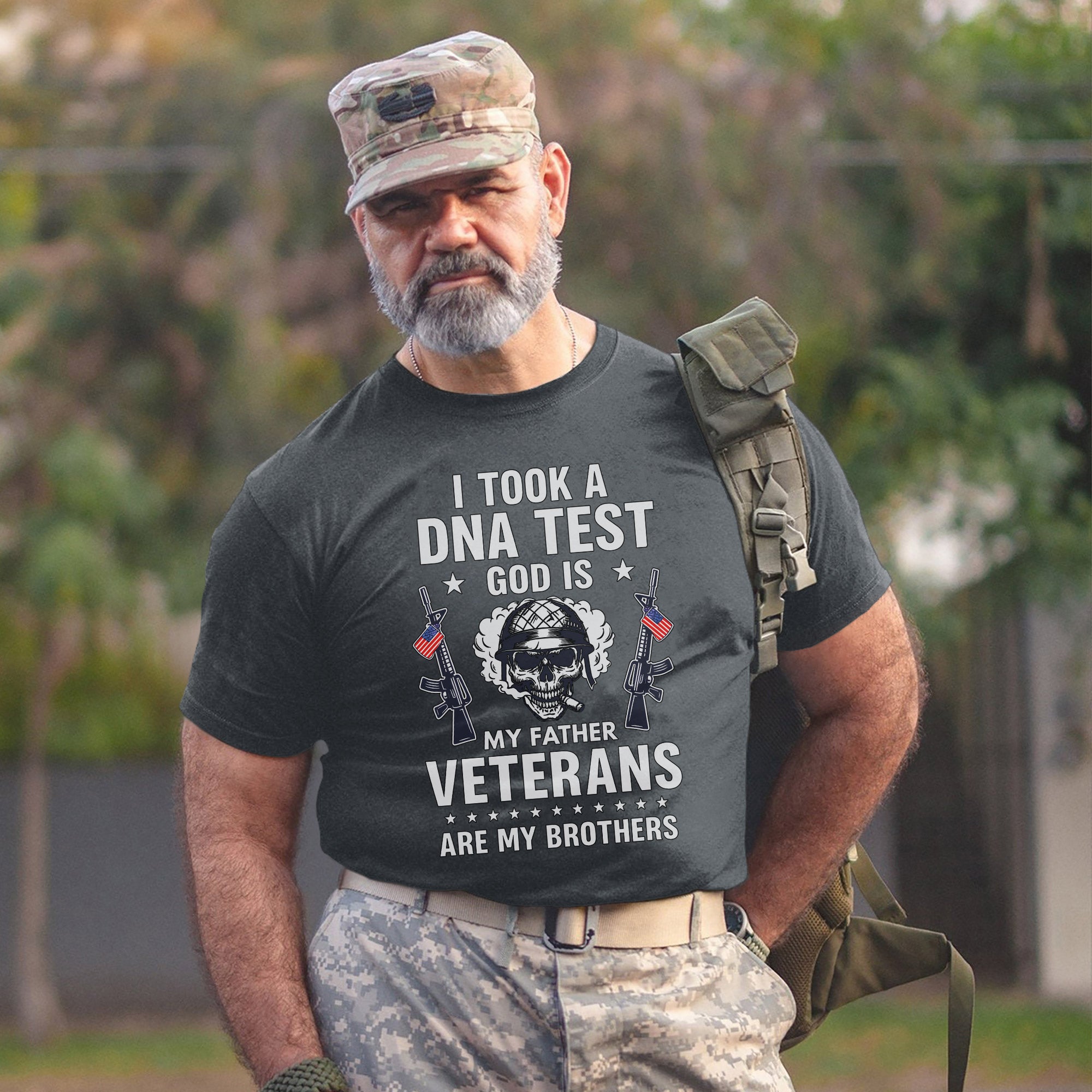 I Took a DNA Test God Is My Father Veterans Are My Brothers Faith Family and Patriotism T-Shirt