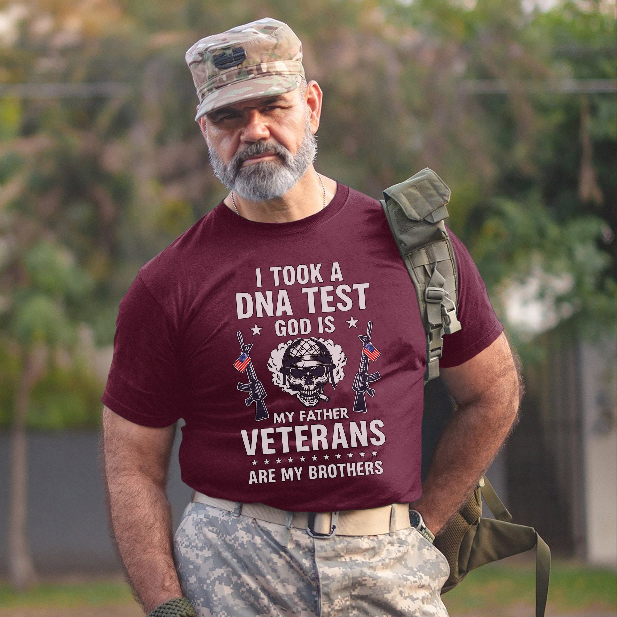 I Took a DNA Test God Is My Father Veterans Are My Brothers Faith Family and Patriotism T-Shirt