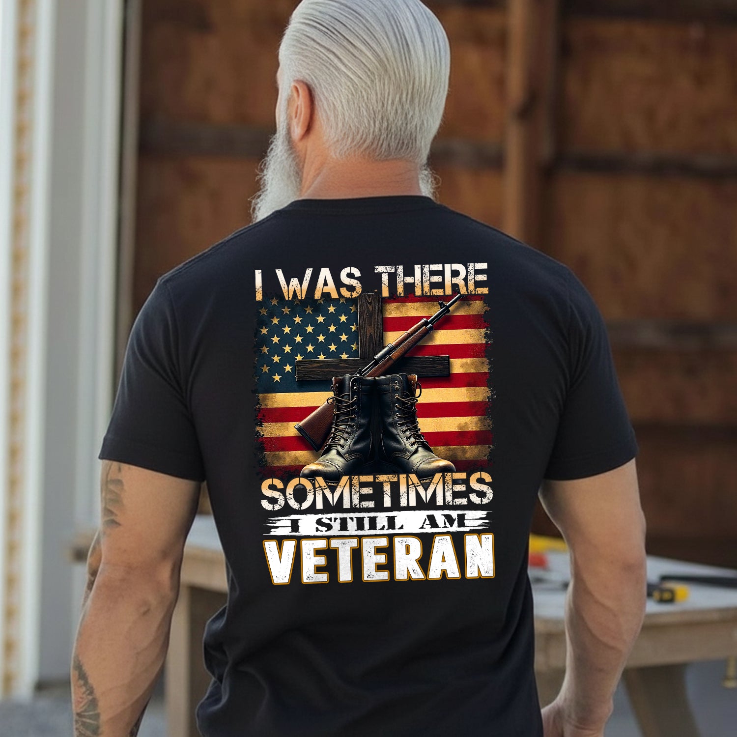I Was There Sometimes I Still Am Veteran T-Shirt Secondary image