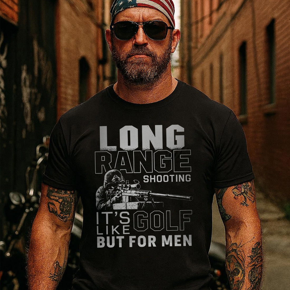 Long Range Shooting It’s Like Golf but for Men Proud US Military Veteran T-Shirt