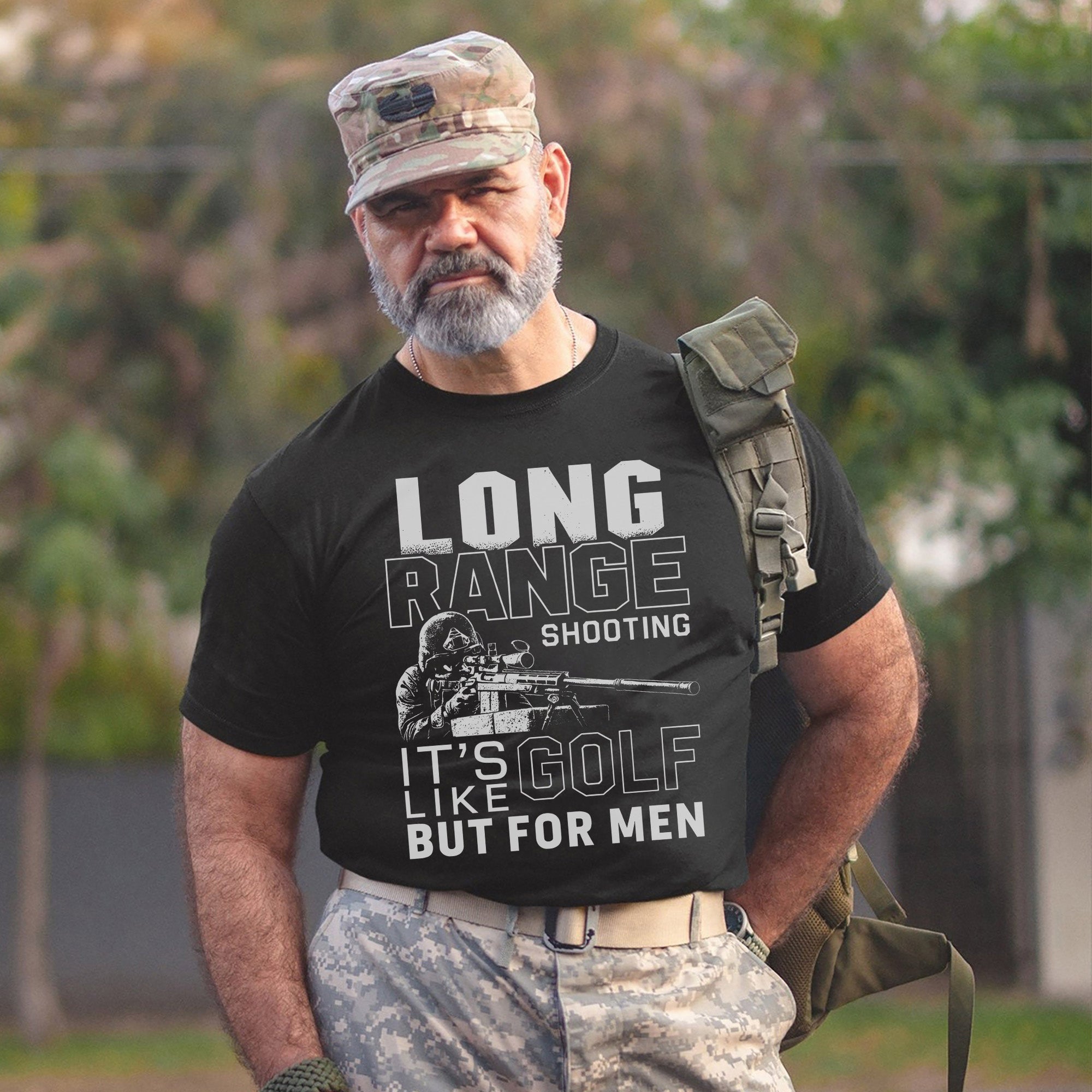 Long Range Shooting It’s Like Golf but for Men Proud US Military Veteran T-Shirt