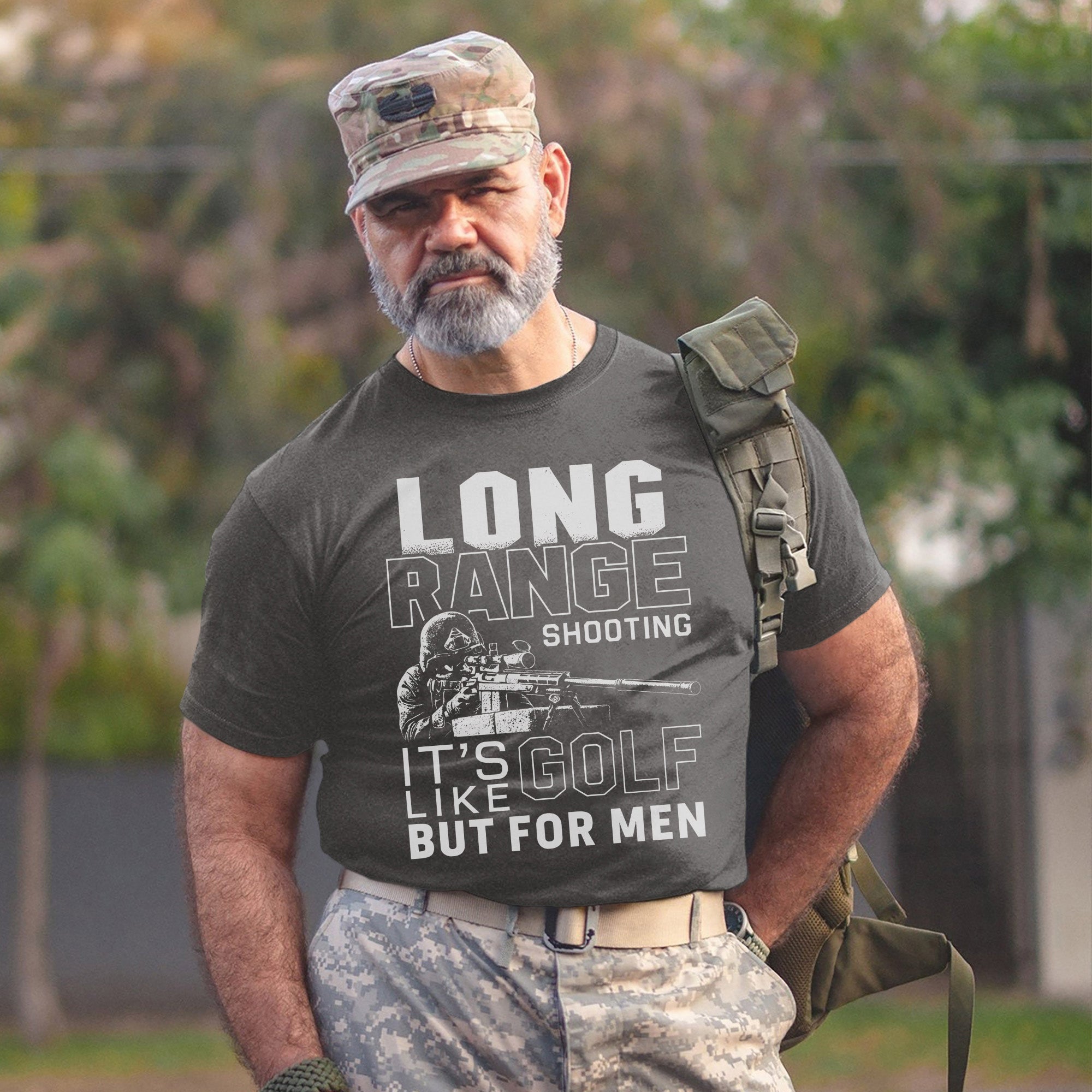 Long Range Shooting It’s Like Golf but for Men Proud US Military Veteran T-Shirt