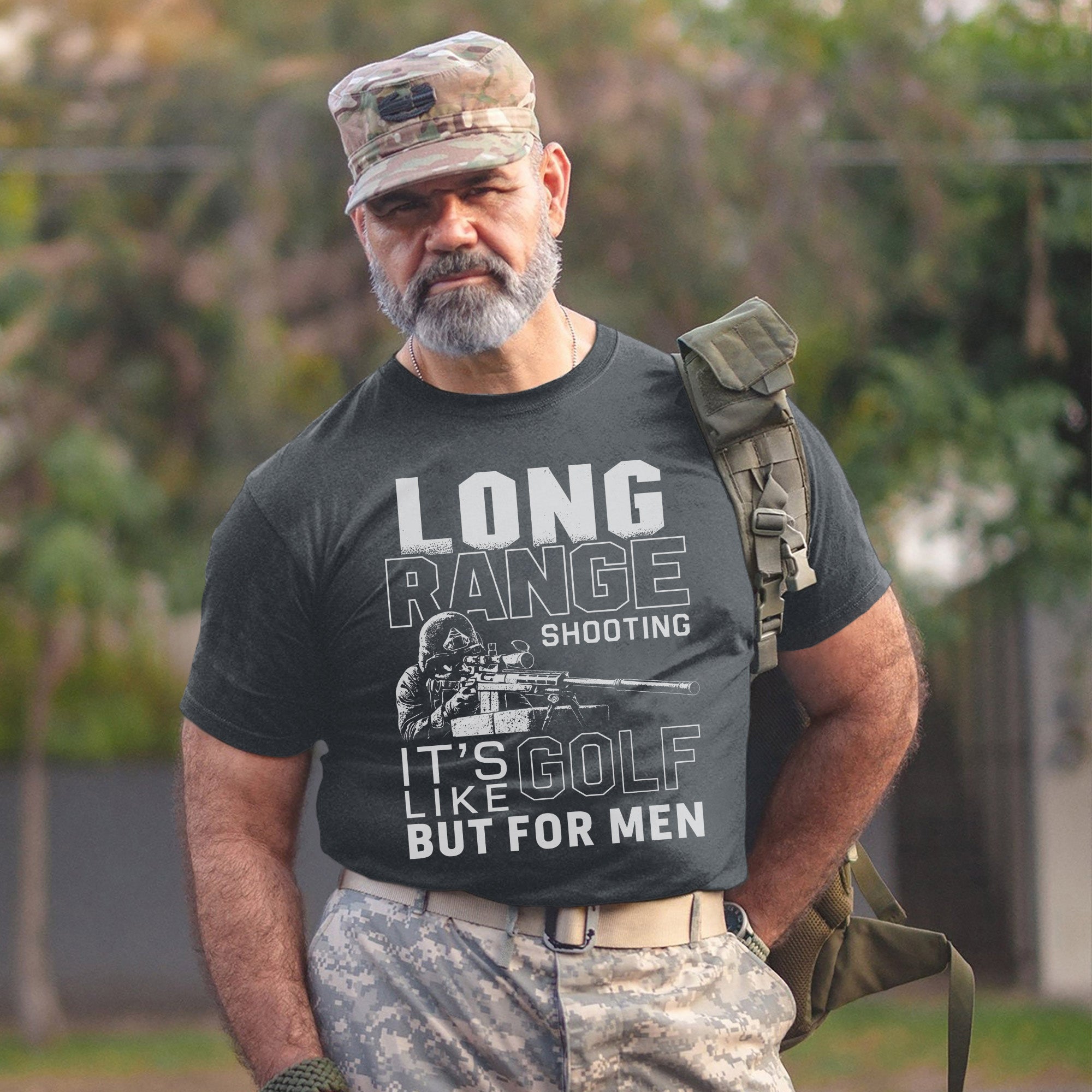 Long Range Shooting It’s Like Golf but for Men Proud US Military Veteran T-Shirt