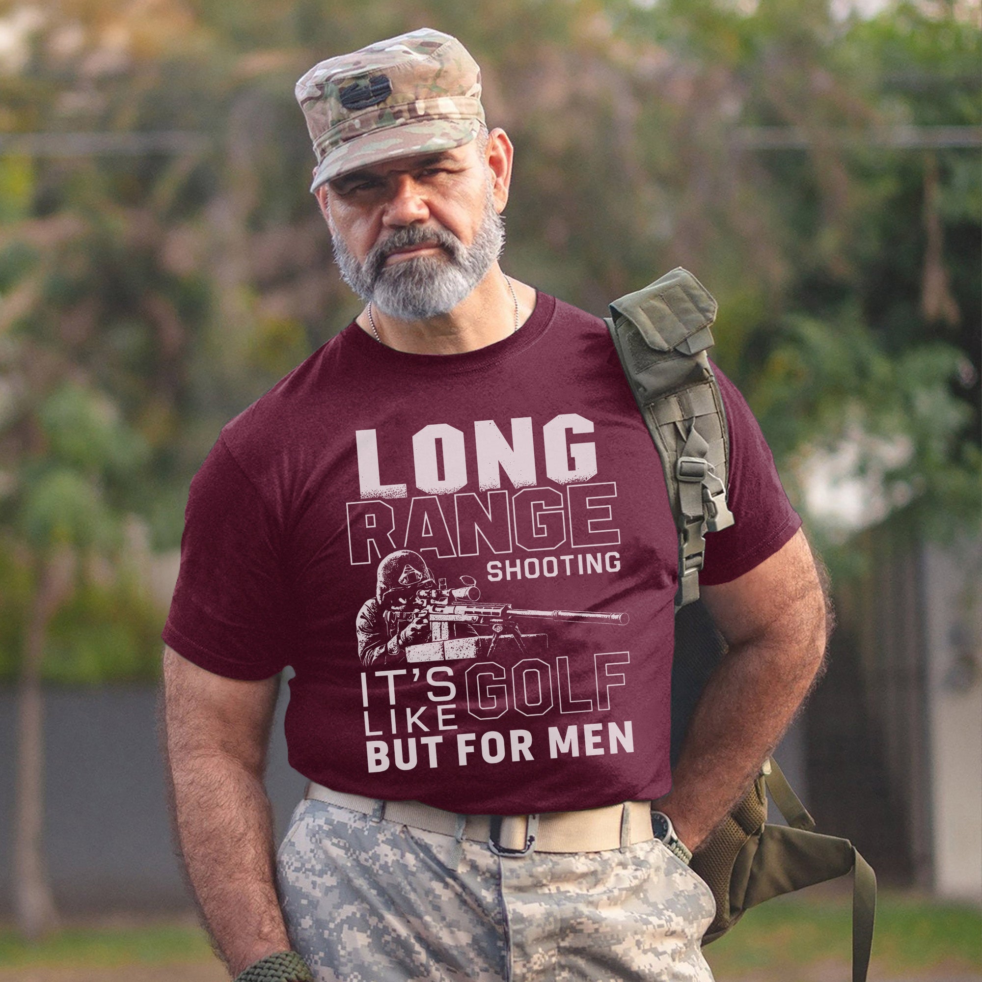 Long Range Shooting It’s Like Golf but for Men Proud US Military Veteran T-Shirt