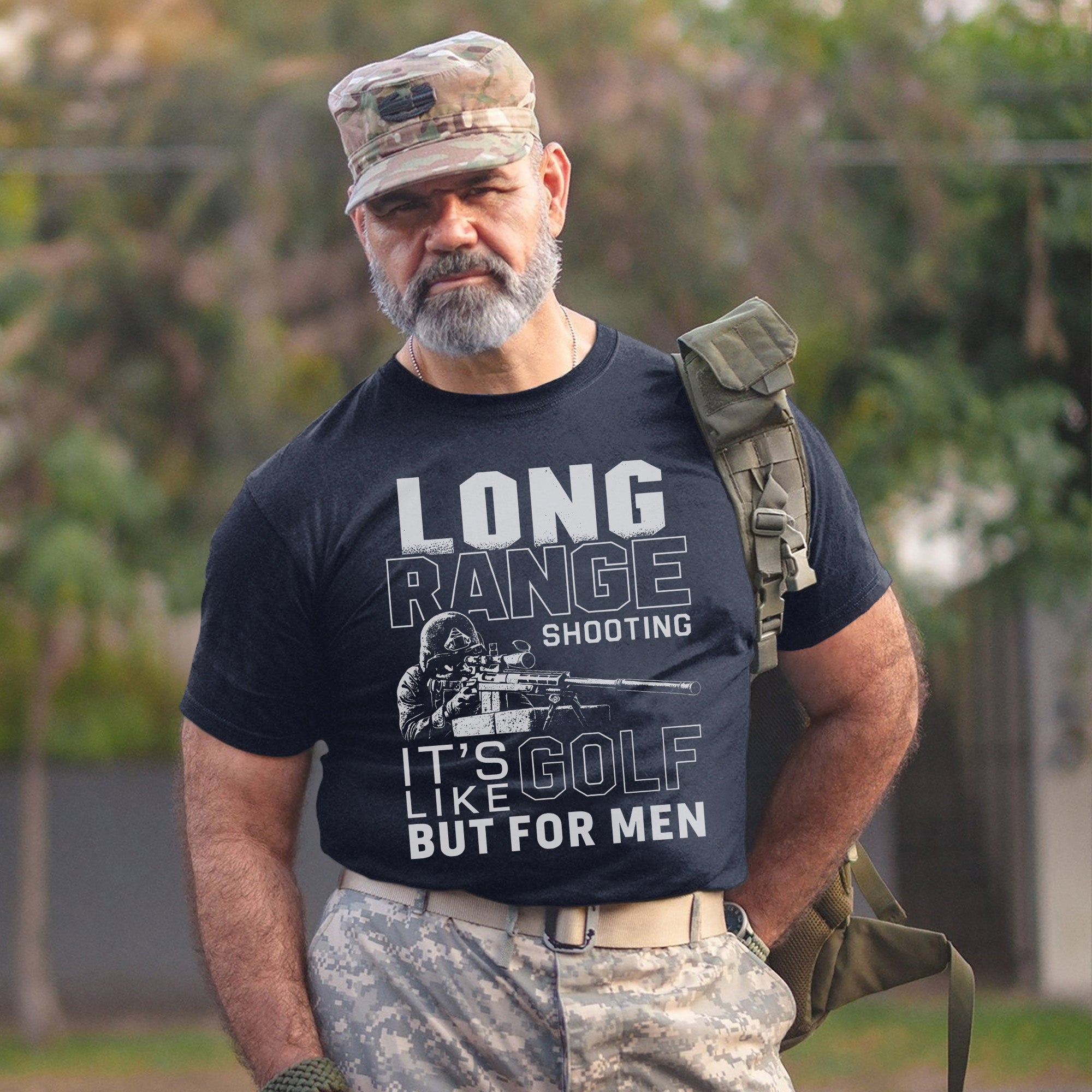 Long Range Shooting It’s Like Golf but for Men Proud US Military Veteran T-Shirt