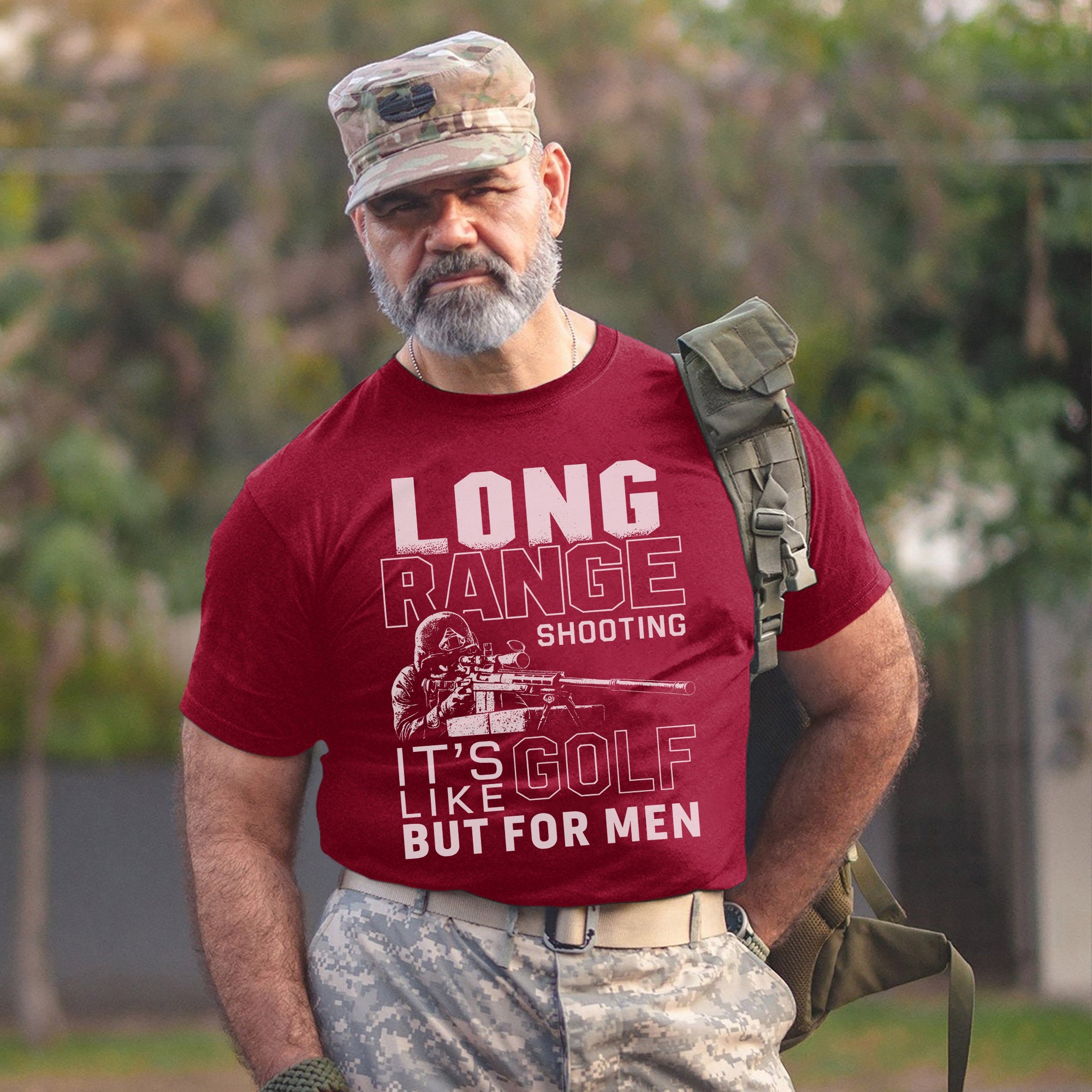 Long Range Shooting It’s Like Golf but for Men Proud US Military Veteran T-Shirt