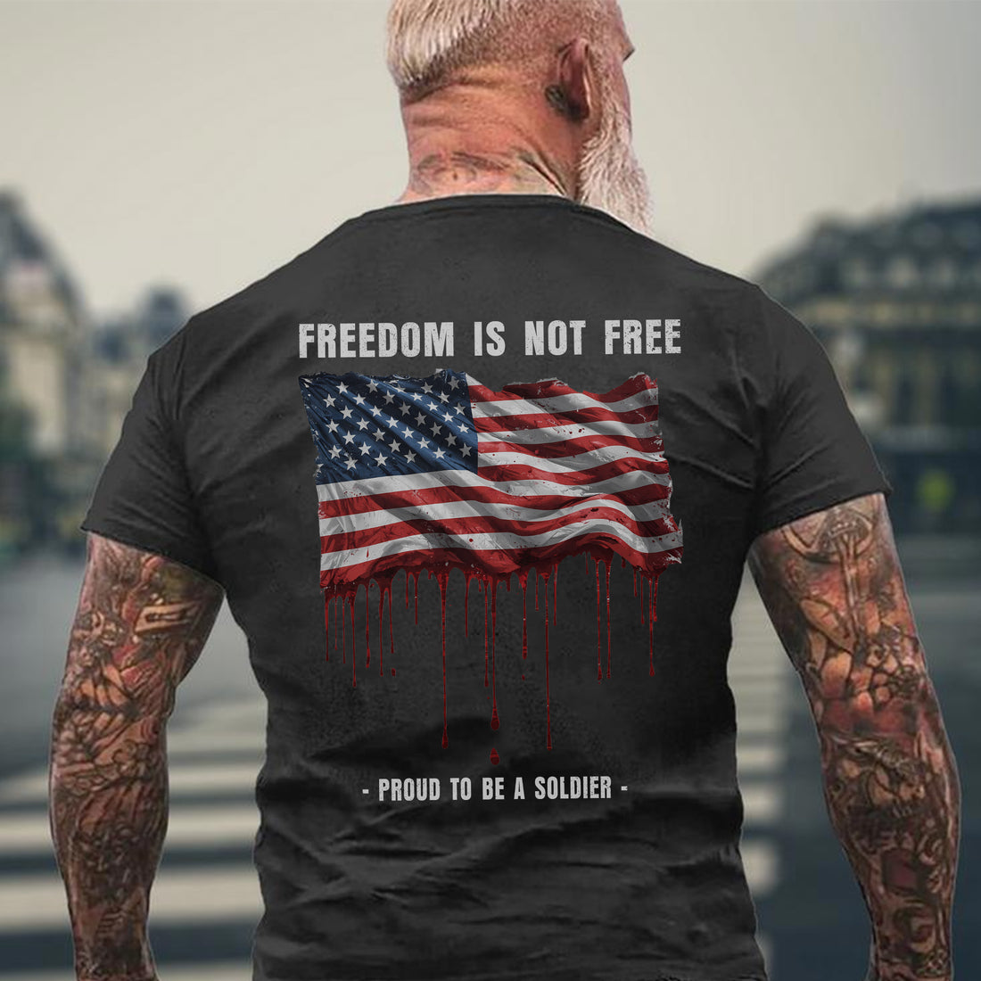 Freedom Is Not Free Freedom Proud to Be a Soldier US Military Veteran Patriotic T-Shirt