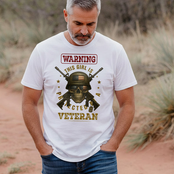 Warning This Girl Is Protected by a Veteran T-Shirt
